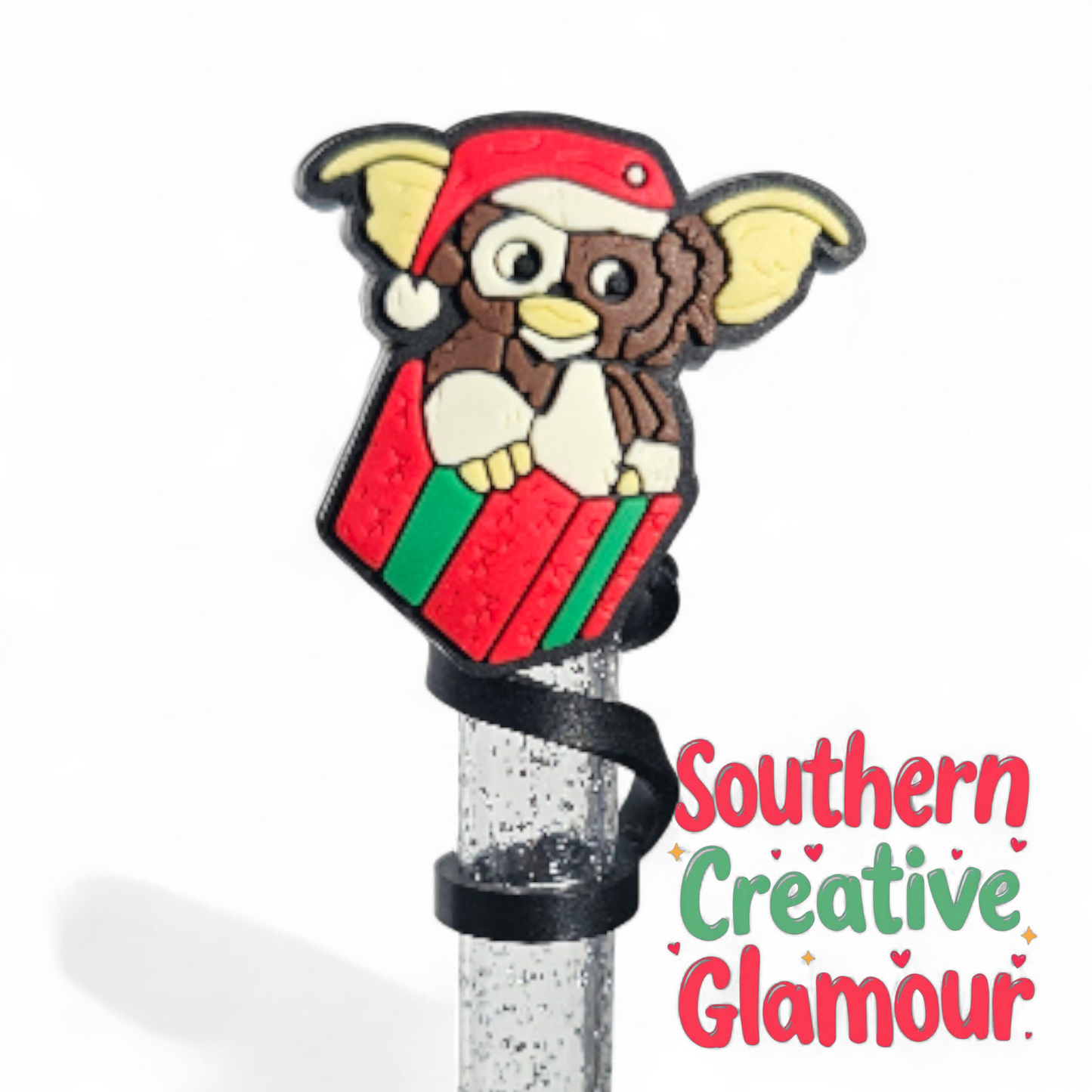 Christmas Furby inspired 10mm Silicone Straw Topper  | Straw Cover by Southern Creative Glamour 