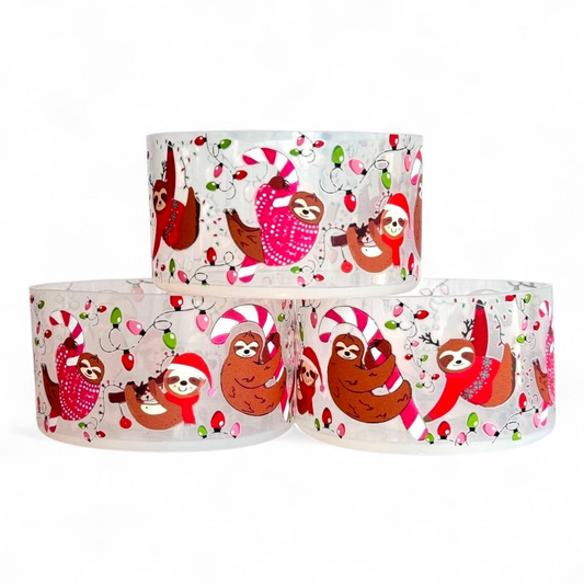 Christmas Sloth Silicone Tumbler Boot
