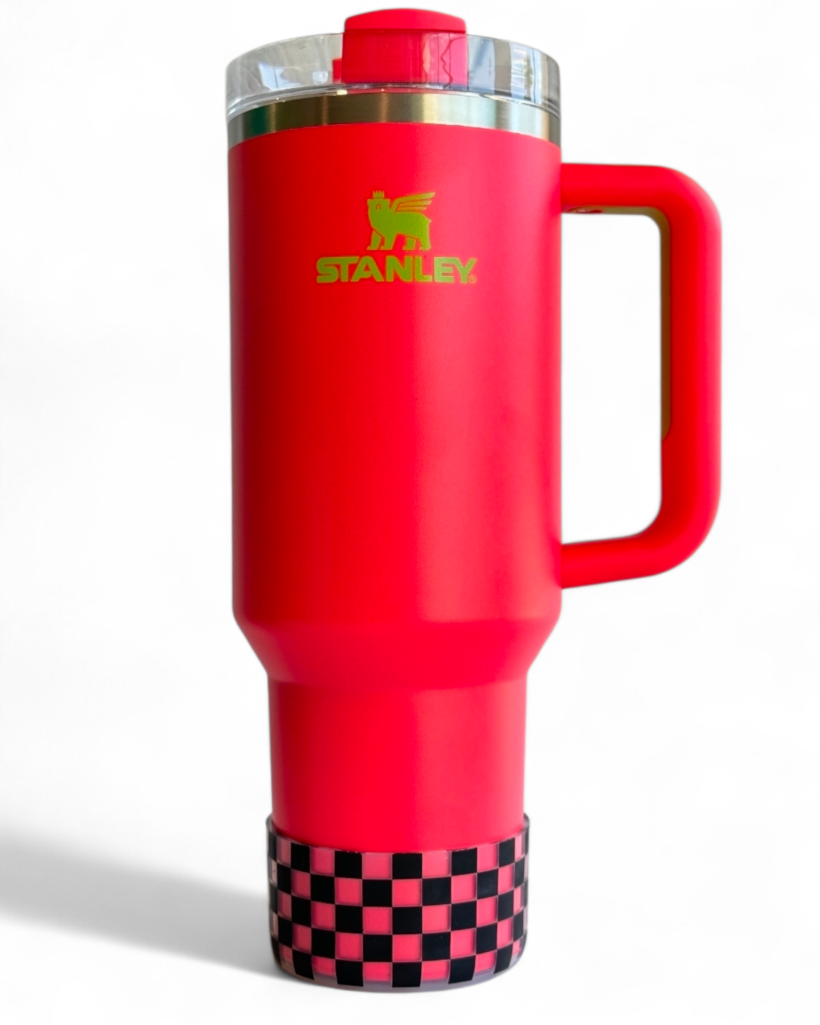 Clear & Black Checkers Silicone Tumbler Boot | Fits 20-40oz Tumblers 