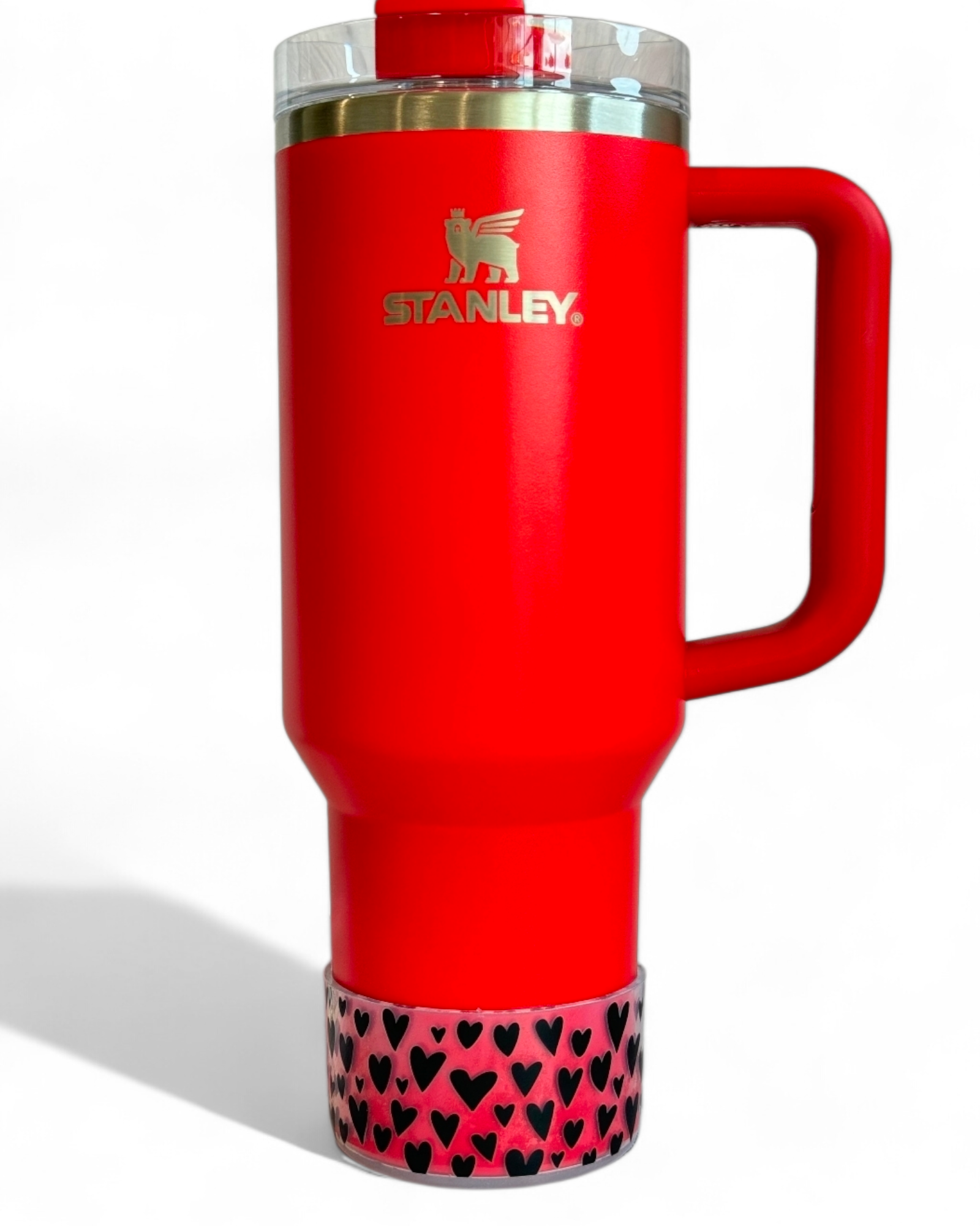 Clear Black Hearts Silicone Tumbler Boot