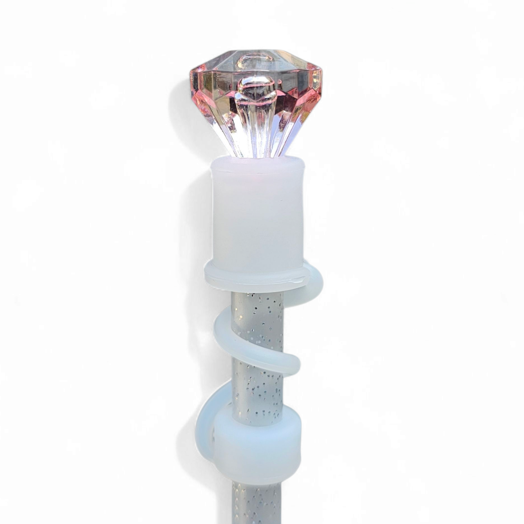 Pink Diamond  | Semi-transparent Silicone 3D Straw Topper