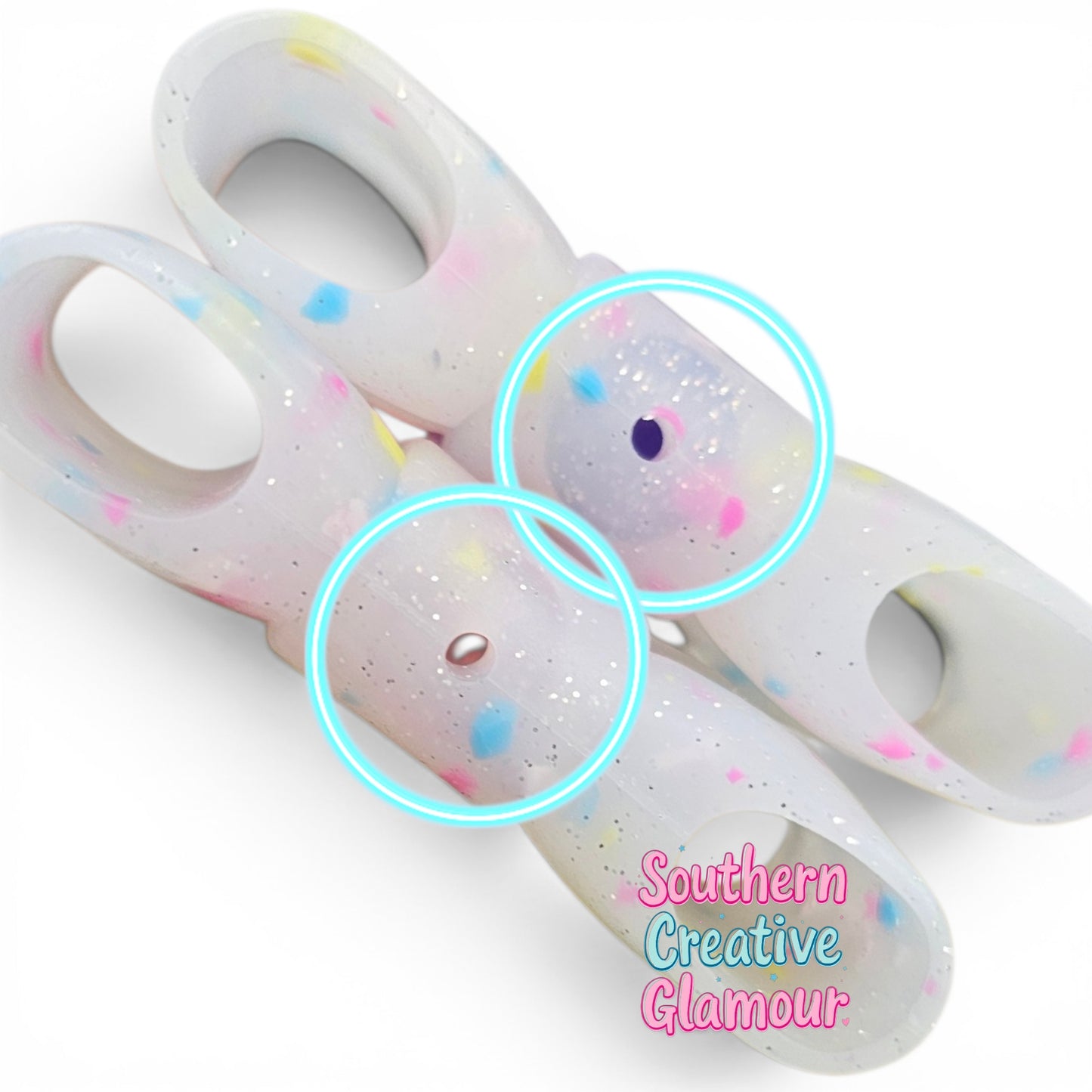 Confetti Glitter Bow Straw Topper | Focal Bead  | Fits 10mm Straws