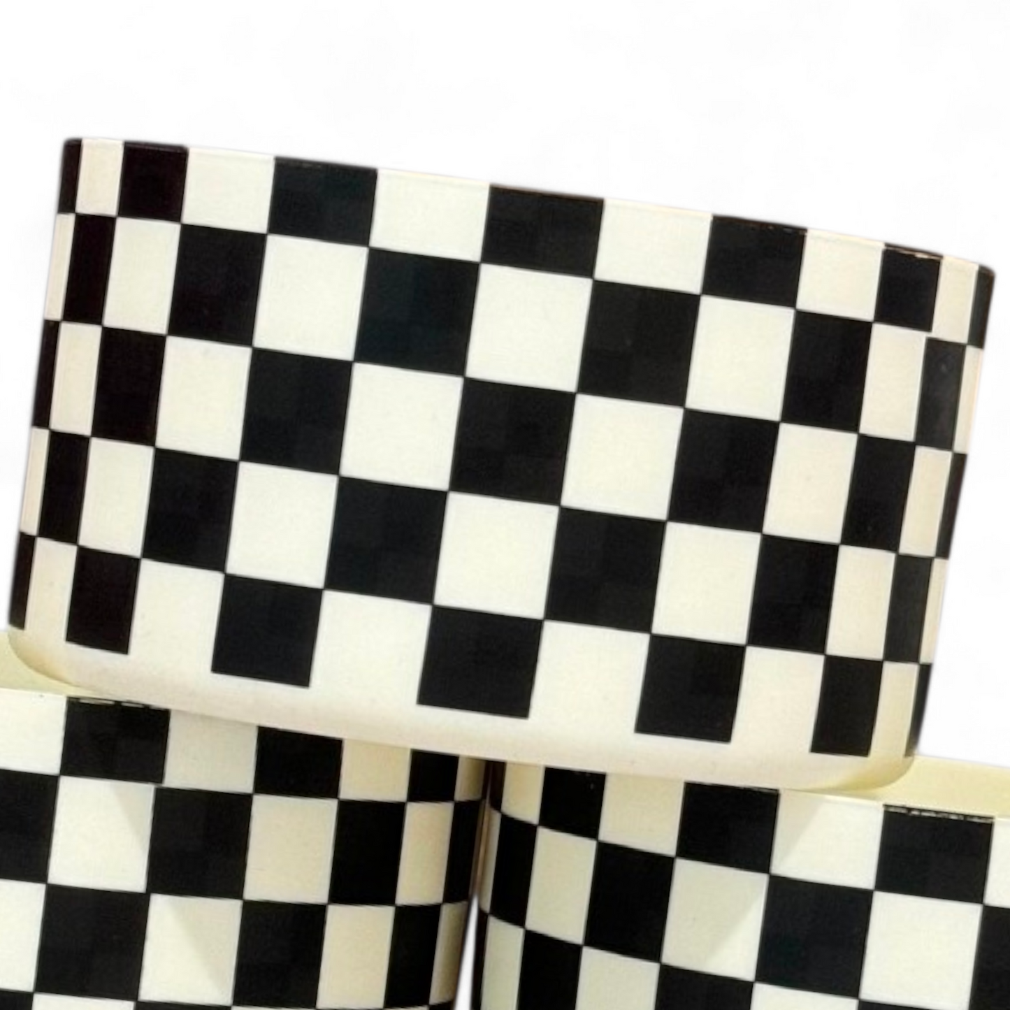Cream & Black Checkers Silicone Tumbler Boot | Fits 20-40oz Tumblers 