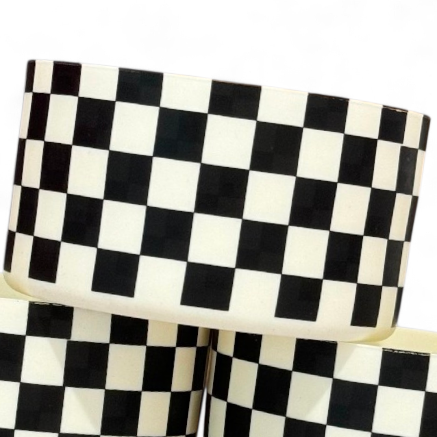 Cream & Black Checkers Silicone Tumbler Boot | Fits 20-40oz Tumblers 