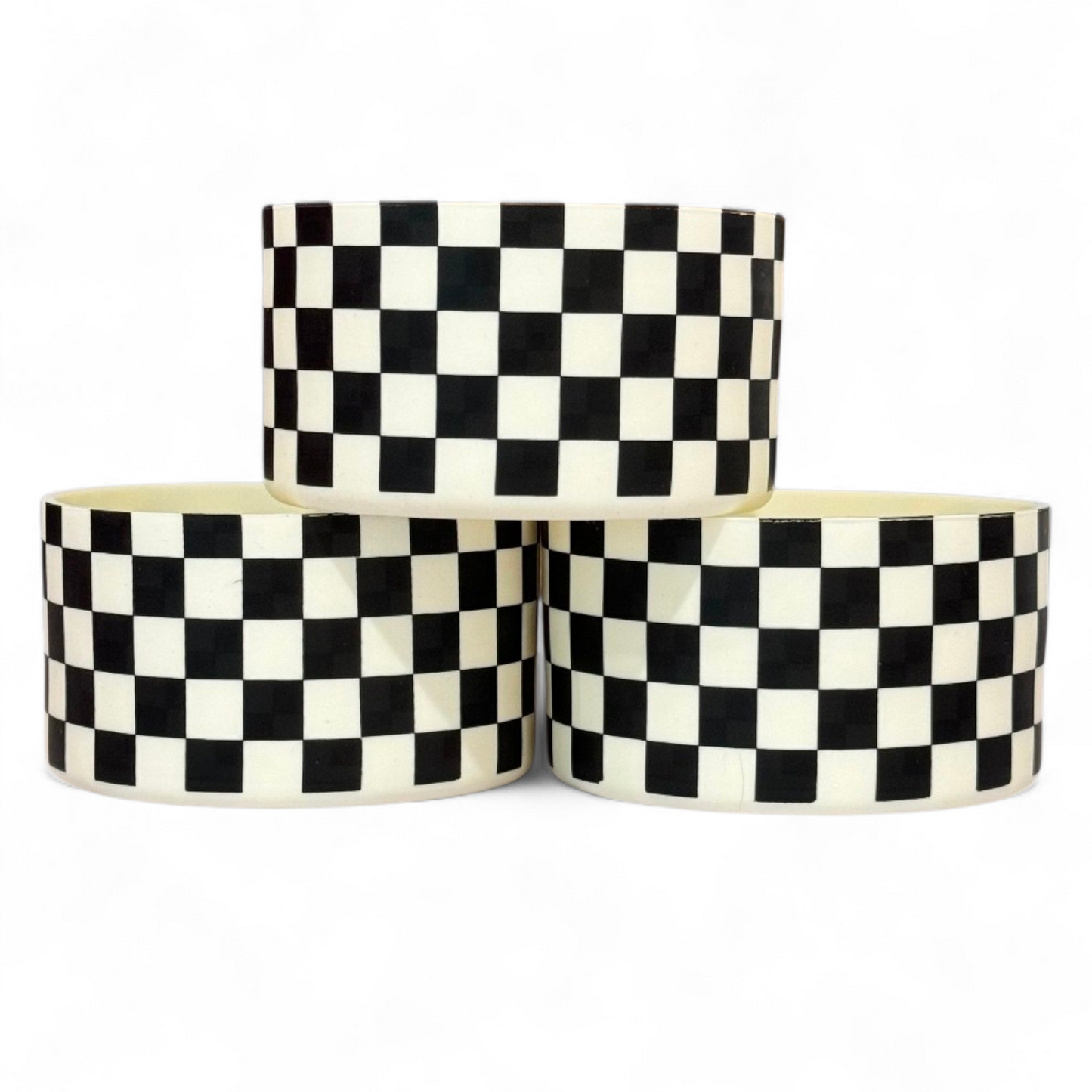 Cream & Black Checkers Silicone Tumbler Boot | Fits 20-40oz Tumblers 