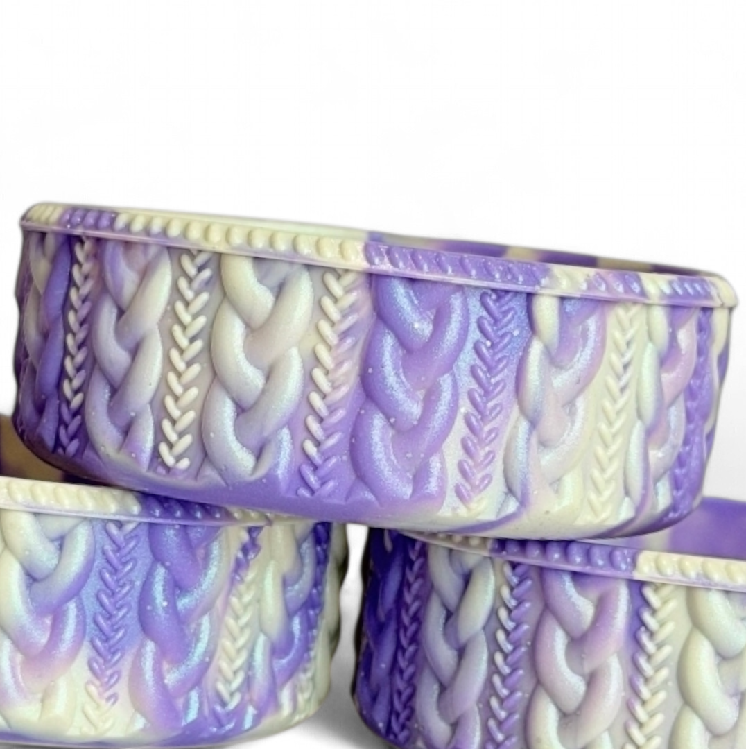 Glinda for Good Purple Shimmer Shorty Macrame Silicone Tumbler Boot