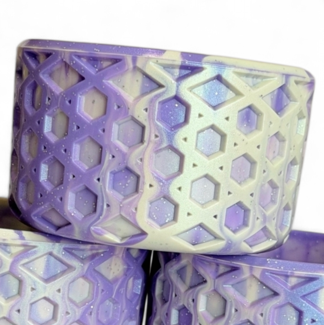 Glinda for Good Purple Shimmer Remix Waffle Silicone Tumbler Boot | Fits 20-40oz Tumblers 