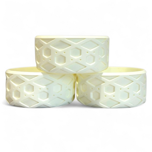 Cream 2.75" Shorty Waffle Silicone Tumbler Boot | Fits 14oz-40oz Tumblers 
