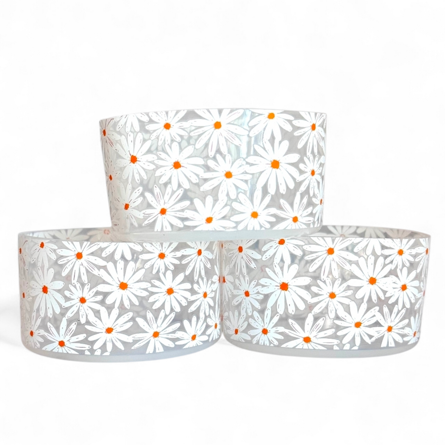 Clear Daisies Silicone Tumbler Boot | Fits 20-40oz Tumblers