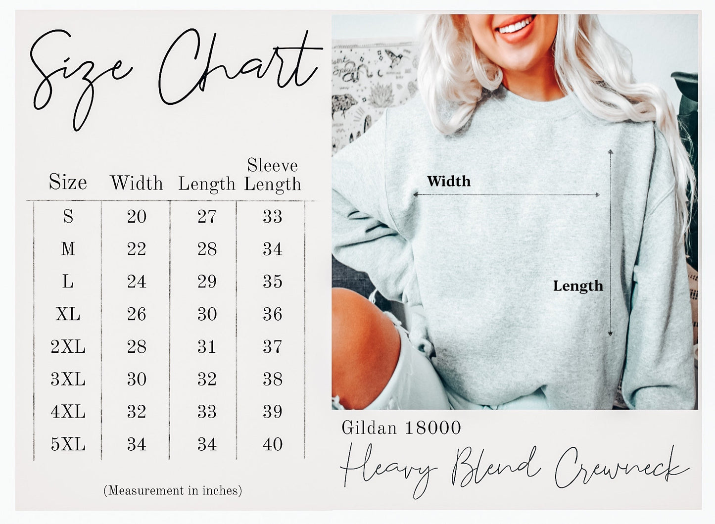 Love Bites Rock Sweatshirt – Retro 80s Valentine’s Day Music Lover Crewneck size chart