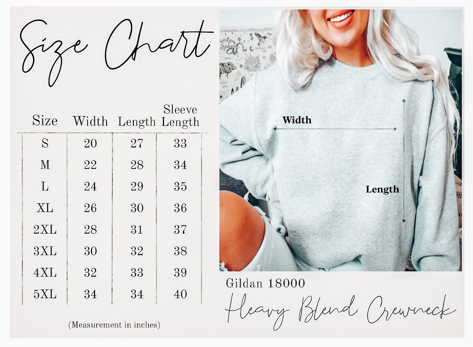 Love Bites Rock Sweatshirt – Retro 80s Valentine’s Day Music Lover Crewneck size chart