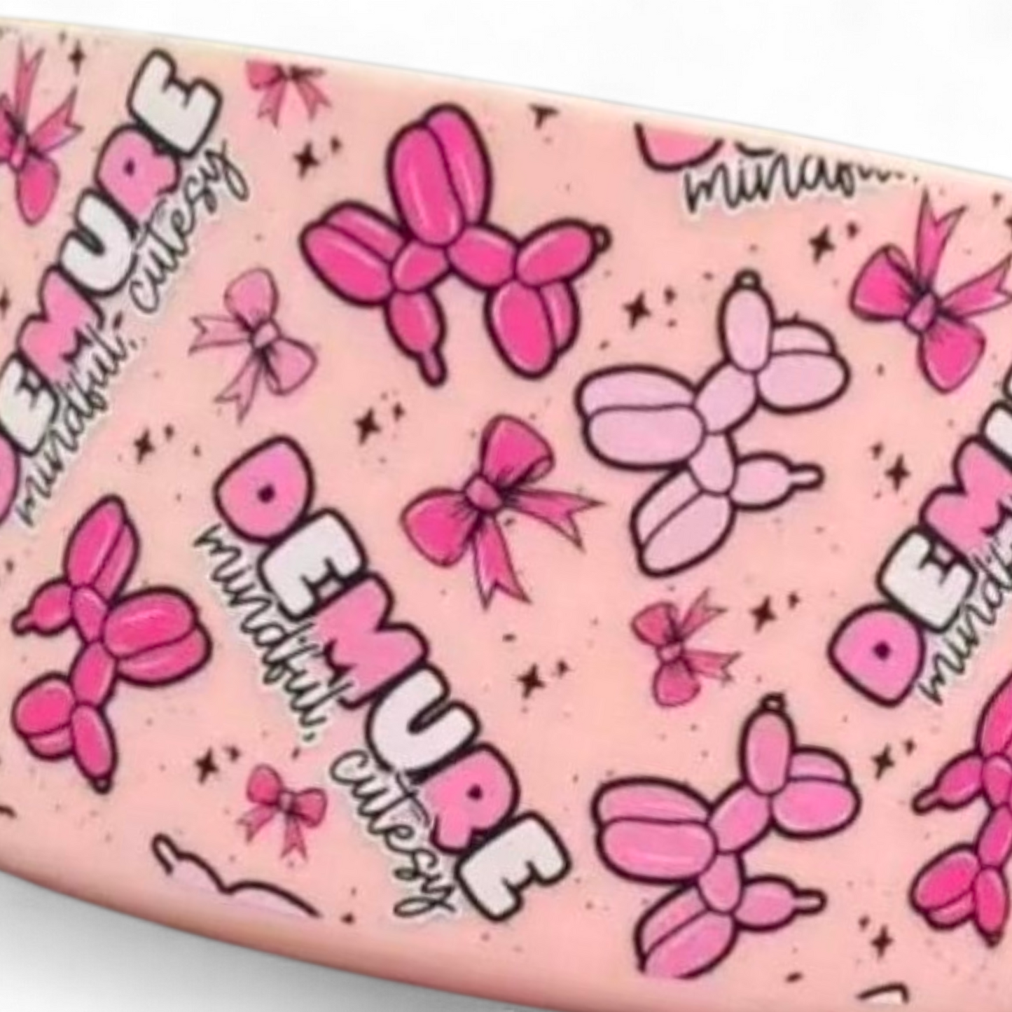 Demure Pink Balloon Dog & Bows Silicone Tumbler Boot