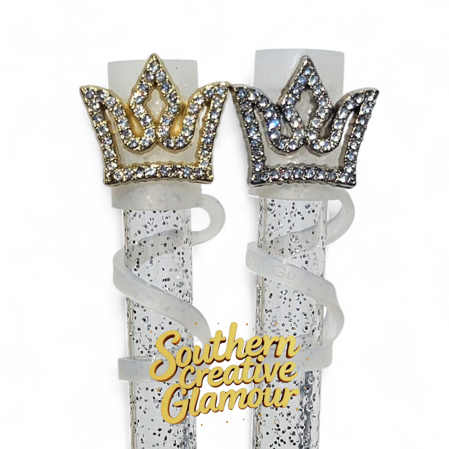 Diamond Crown Straw Topper | 10mm Straw Cover by Southern Creative Glamour 