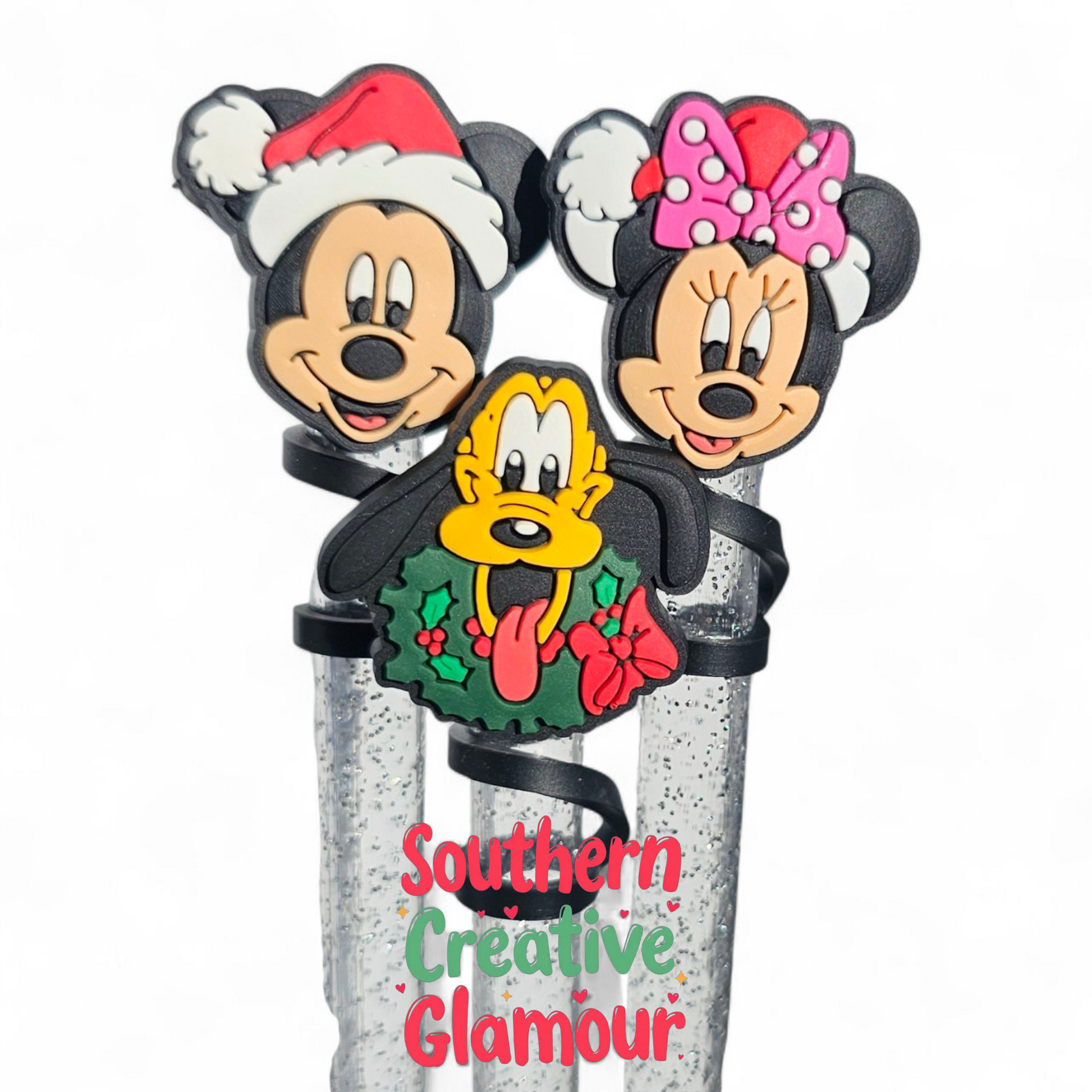 Christmas Friends 10mm Silicone Straw Toppers | Straw Covers by Southern Creative Glamour 