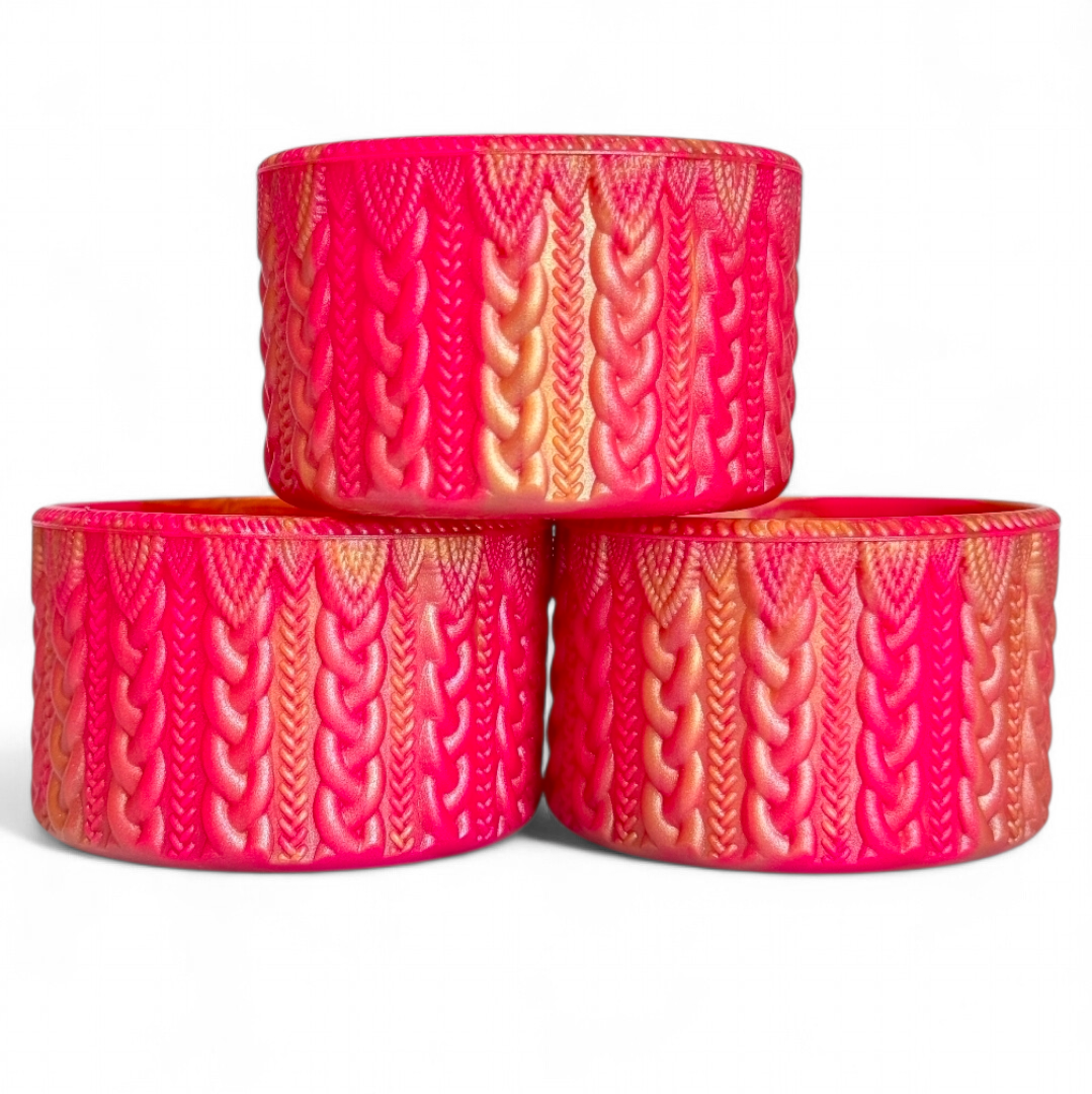 Dynamite Remix Pink & Gold Shimmer Macrame Silicone Tumbler Boot