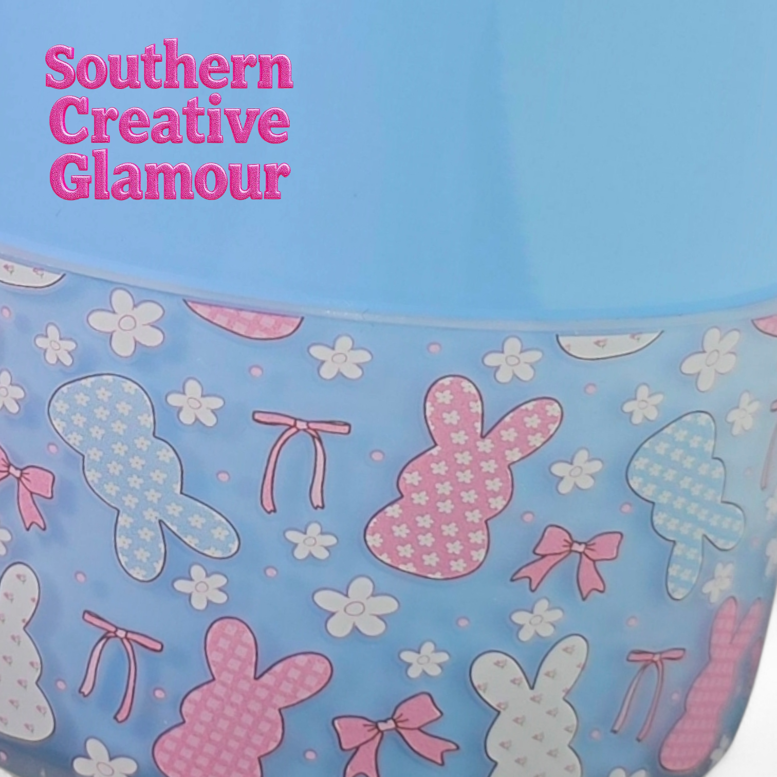 Easter Bunny and Bows Tumbler Boot | Pink & Blue