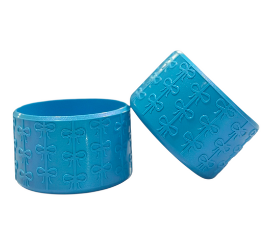 Electric Blue Bows Silicone Tumbler Boot 