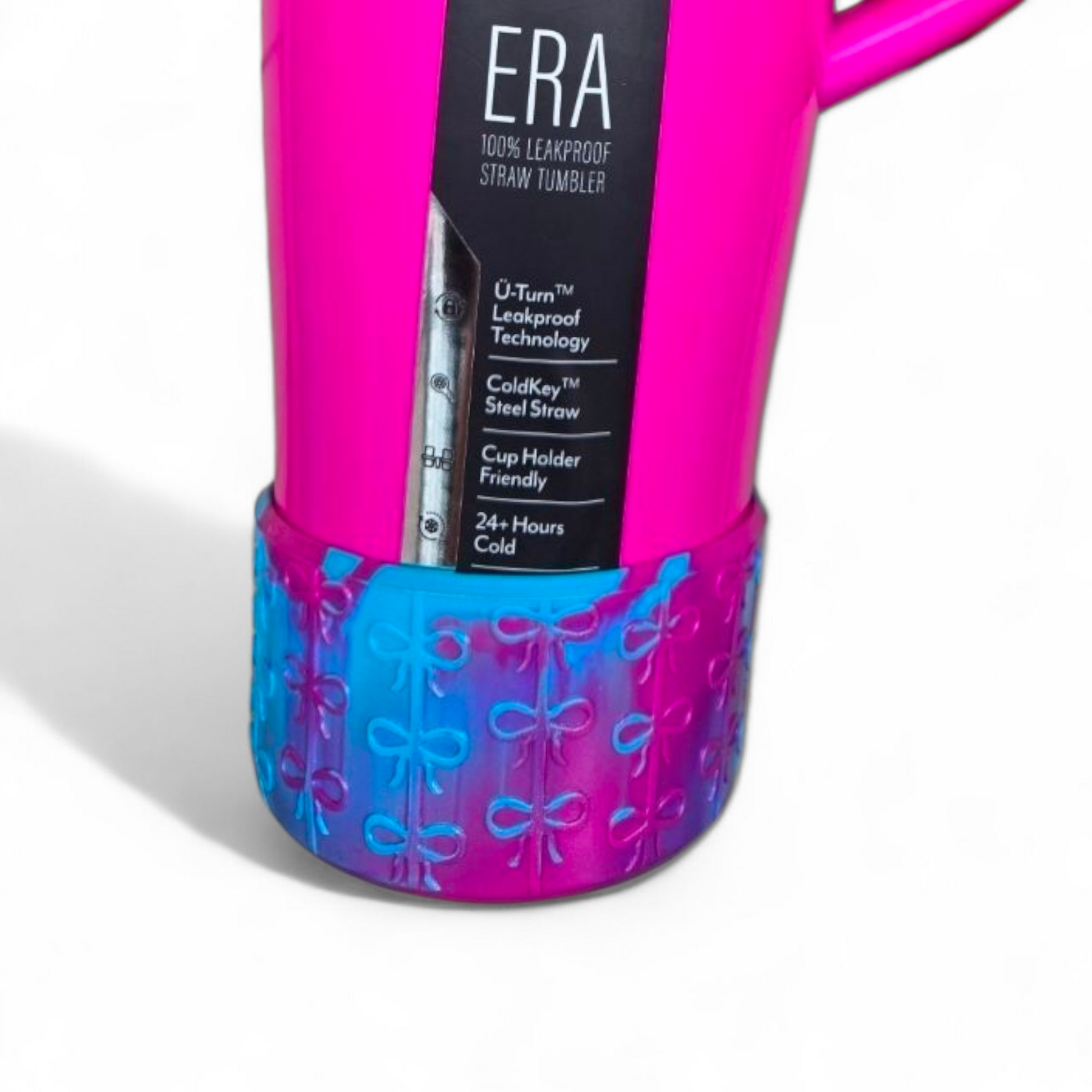 Electric Magenta Coquette Bow Silicone Tumbler Boot | Tumbler Sleeve 