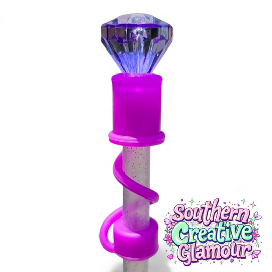 Electric Purple Diamond Silicone 3D Straw Topper | Straw Cover by Southern Creative Glamour 