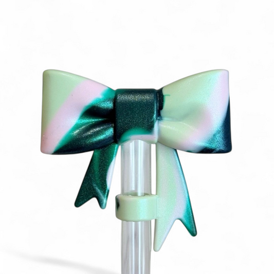 Emerald Kiss 3D Bow Straw Topper | Straw Cover 