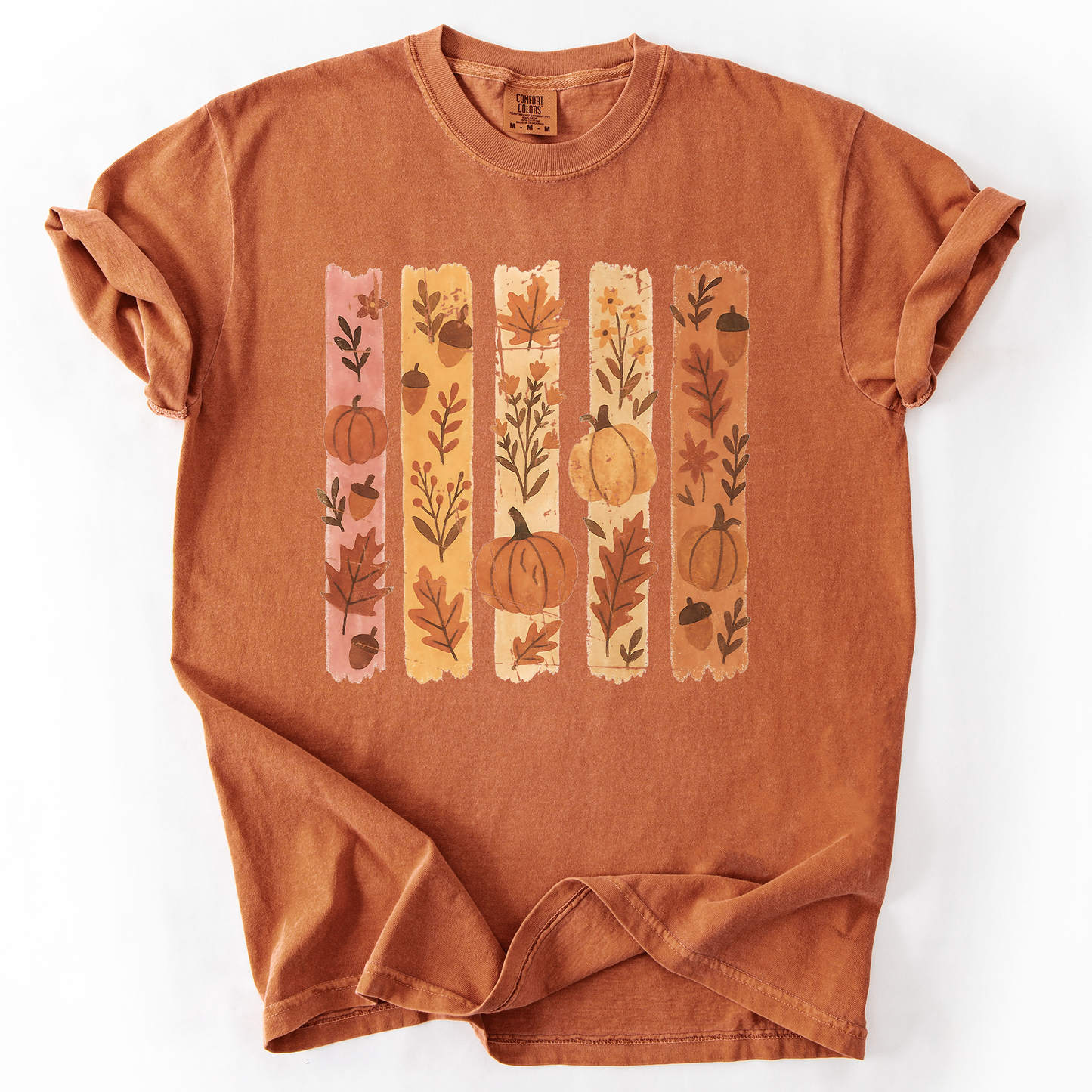 Orange Fall, Brush Stroke, Floral, Pumpkin, Autumn, Comfort Colors T-Shirt