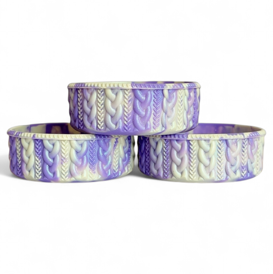 Glinda for Good Purple Shimmer Shorty Macrame Silicone Tumbler Boot