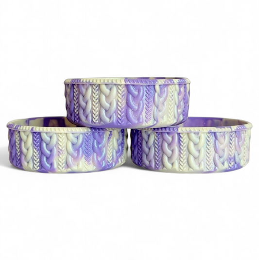 Glinda for Good Purple Shimmer Shorty Macrame Silicone Tumbler Boot