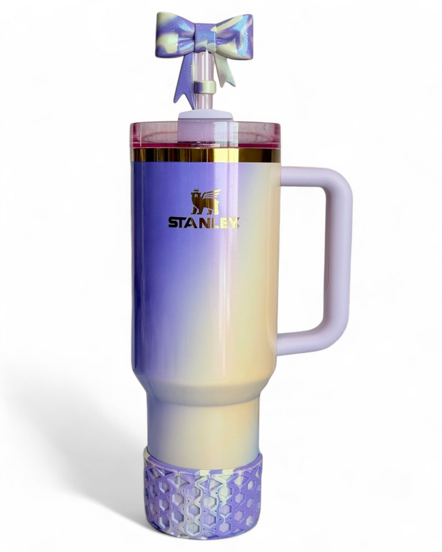 Purple Glinda for Good 3D Bow Silicone Straw Topper | Fits 10mm Straws