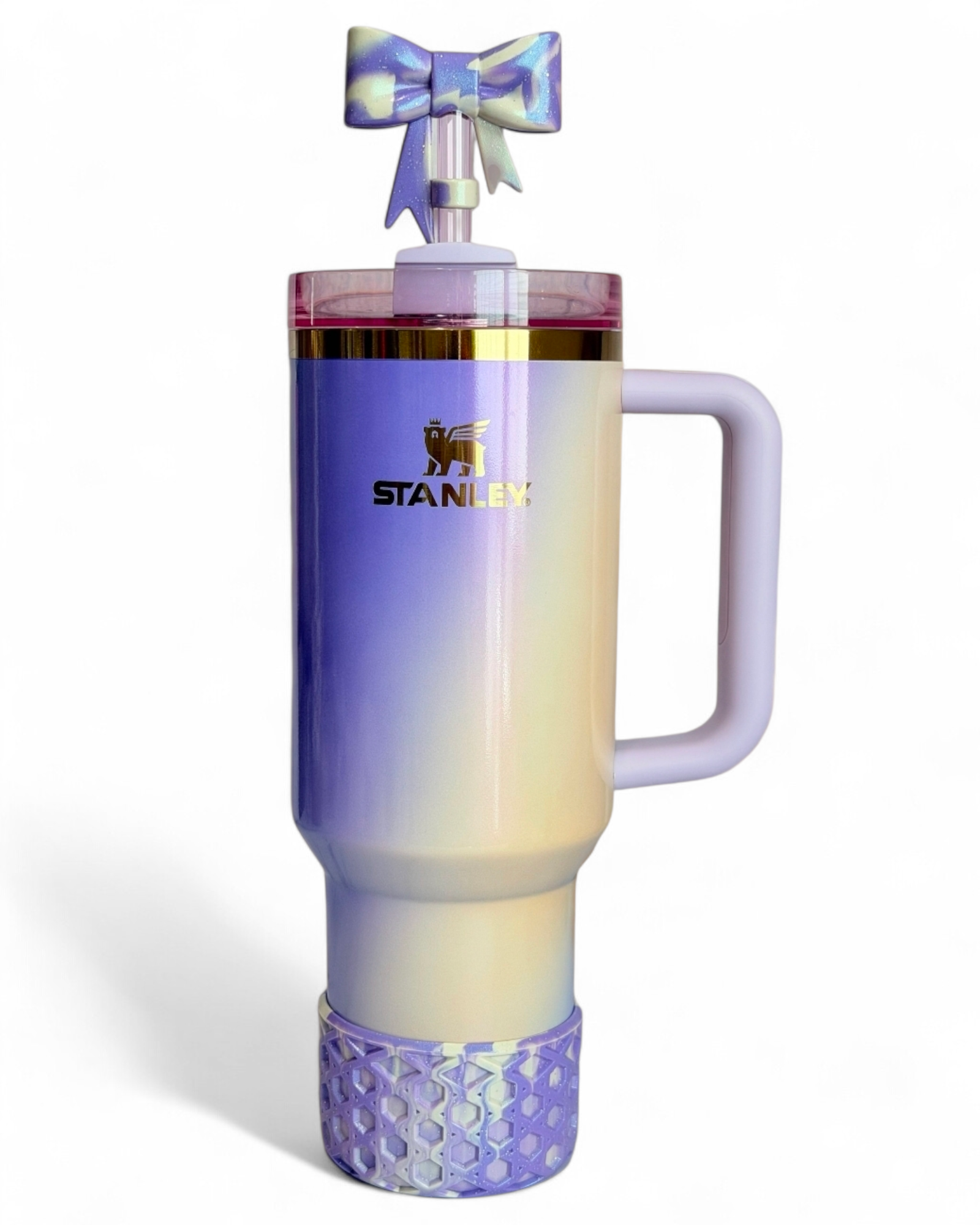 Purple Glinda for Good 3D Bow Silicone Straw Topper | Fits 10mm Straws