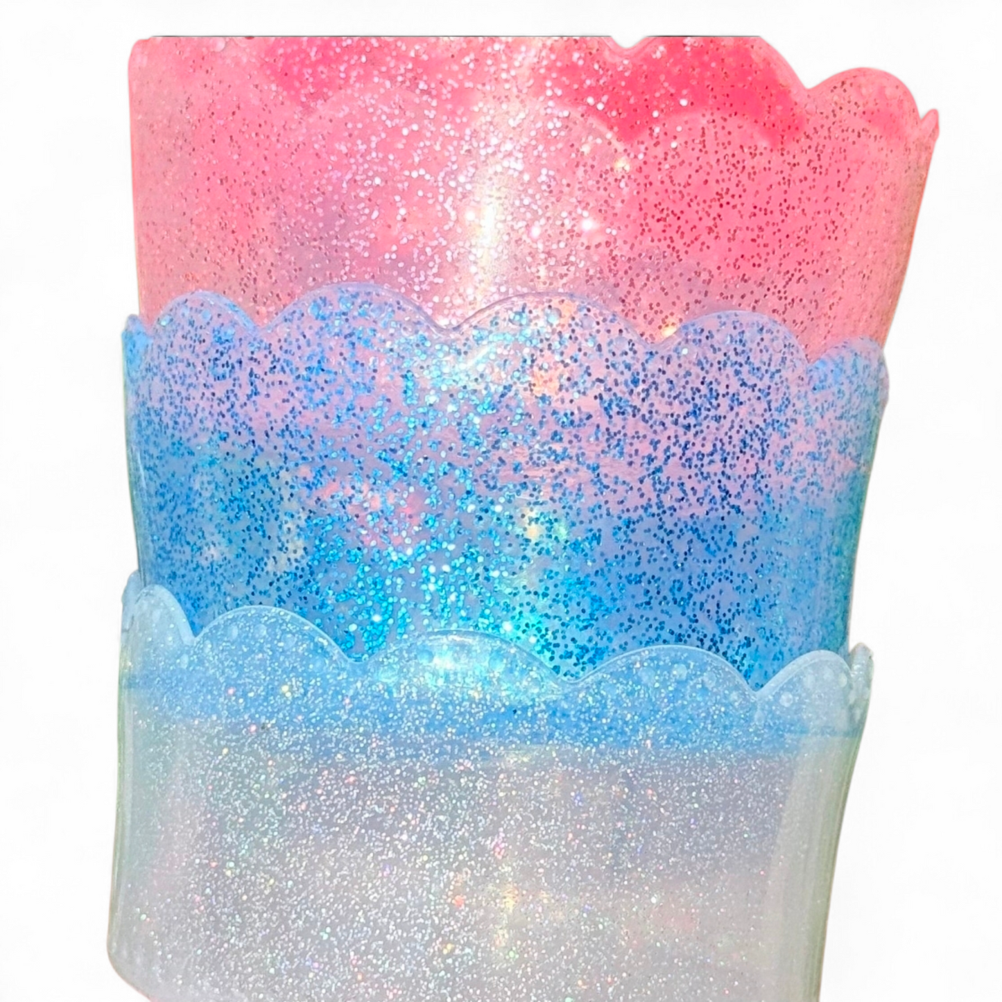 Glitter Scalloped Silicone Tumbler Boot | Fits 20-40oz Tumblers 