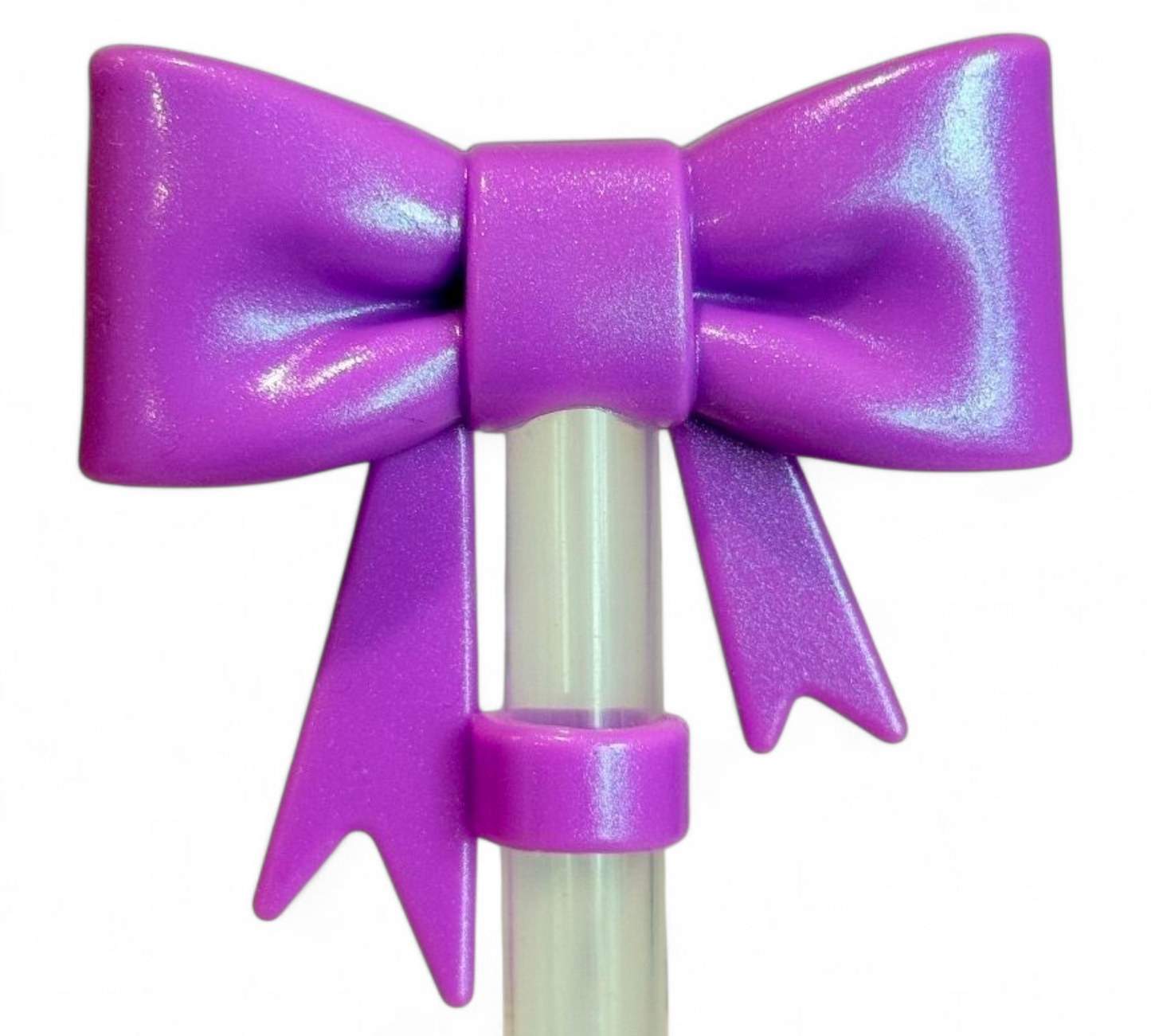 Pulse Purple 3D Bow Straw Topper