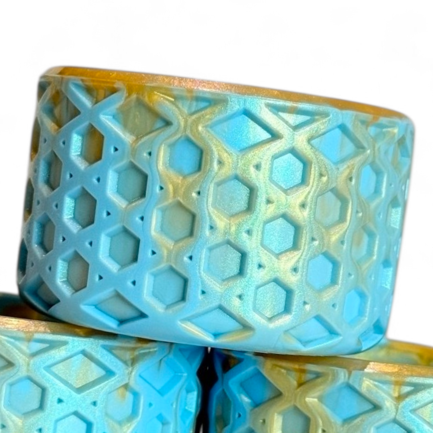 Messi Blue Shimmer Waffle Silicone Tumbler Boot | Fits 20-40oz Tumblers 