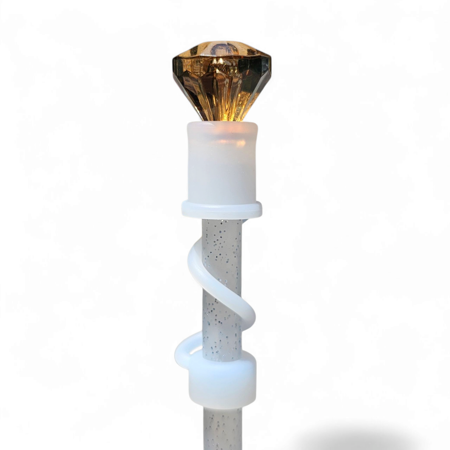 Gold Diamond  | Semi-transparent Silicone 3D Straw Topper by Southern Creative Glamour 