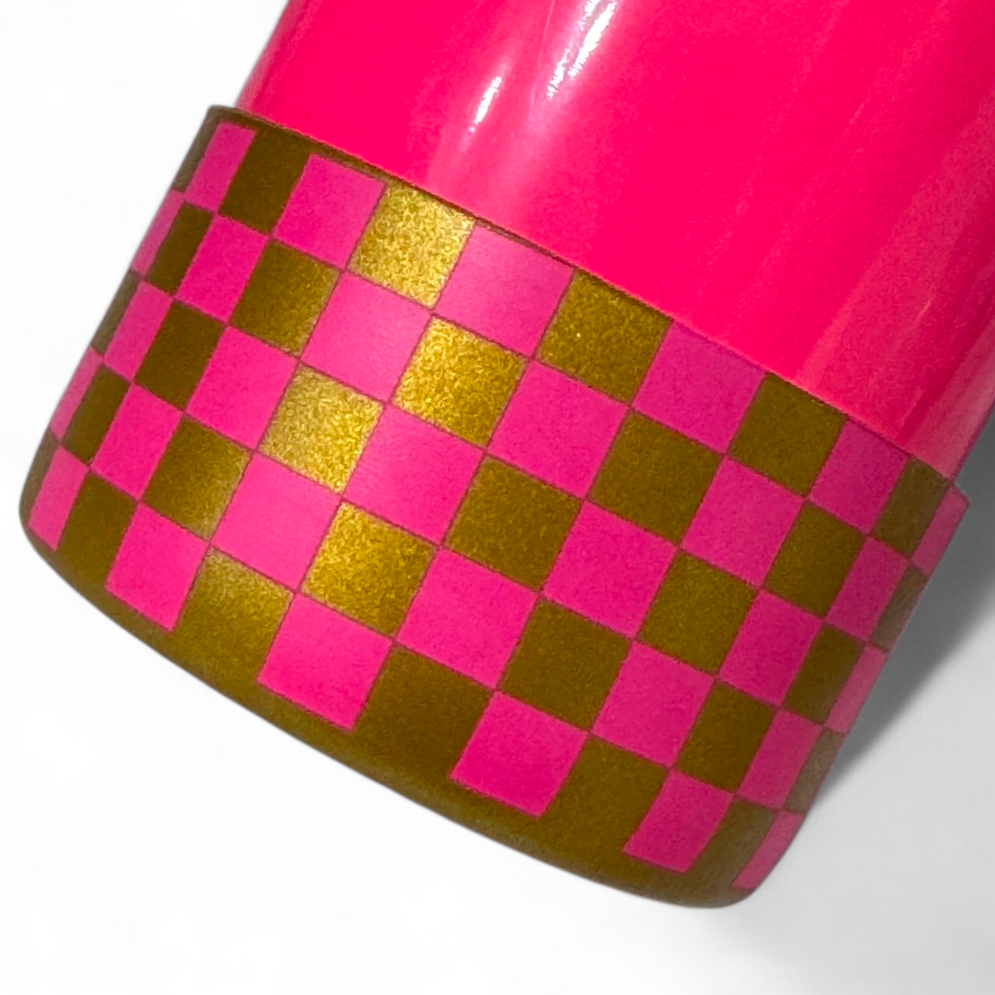 Gold Pink Parade Checkers Silicone Tumbler Boot | Fits 20-40oz Tumblers