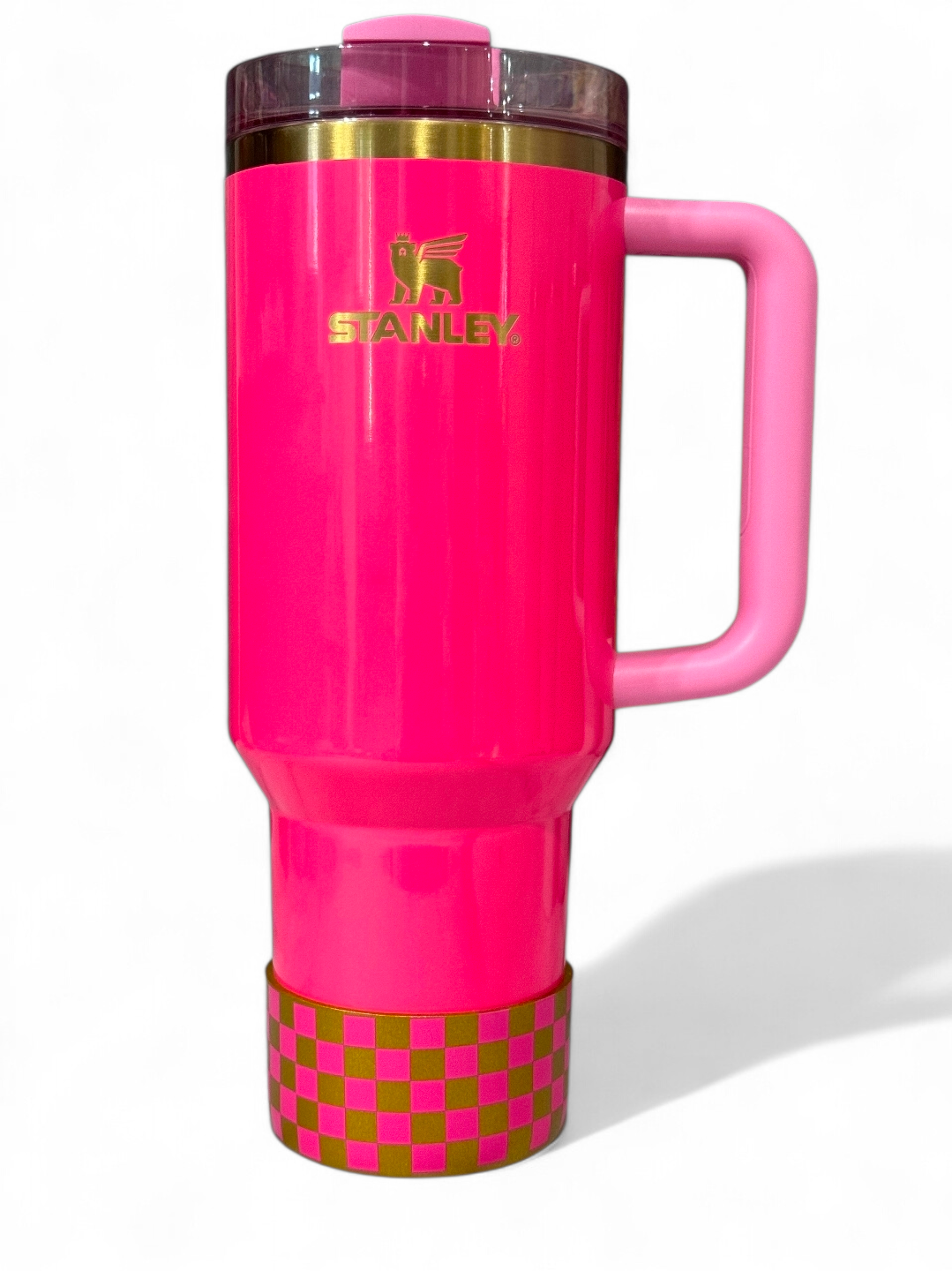 Gold Pink Parade Checkers Silicone Tumbler Boot | Fits 20-40oz Tumblers