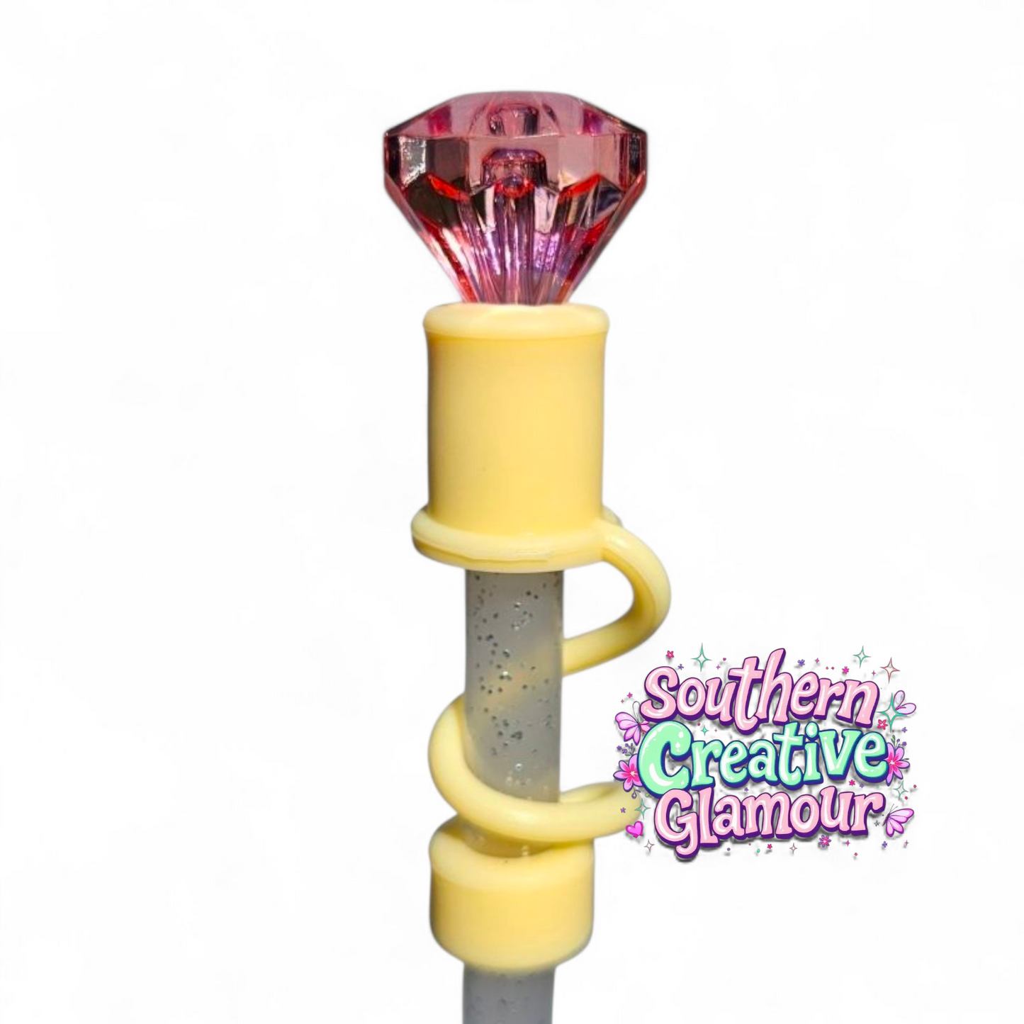 Red Diamond Straw Toppers | Straw Covers by Southern Creative Glamour 