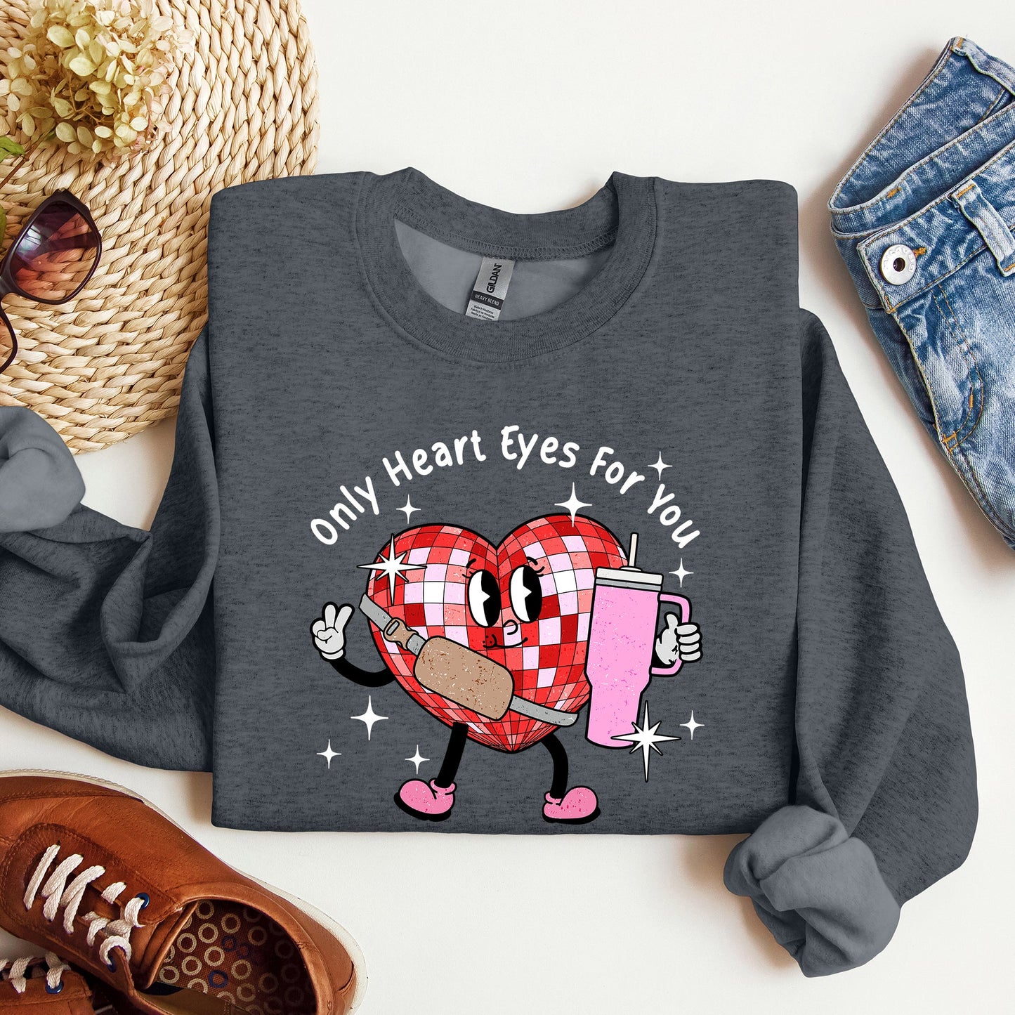 Only Heart Eyes For You Disco Heart Tumbler Lover Valentine Sweatshirt