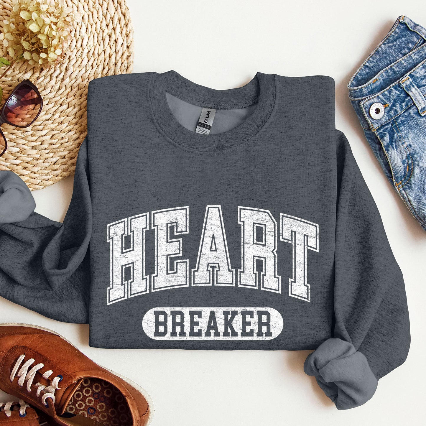 Heart Breaker Crewneck Sweatshirt – Valentine’s Day Graphic Pullover
