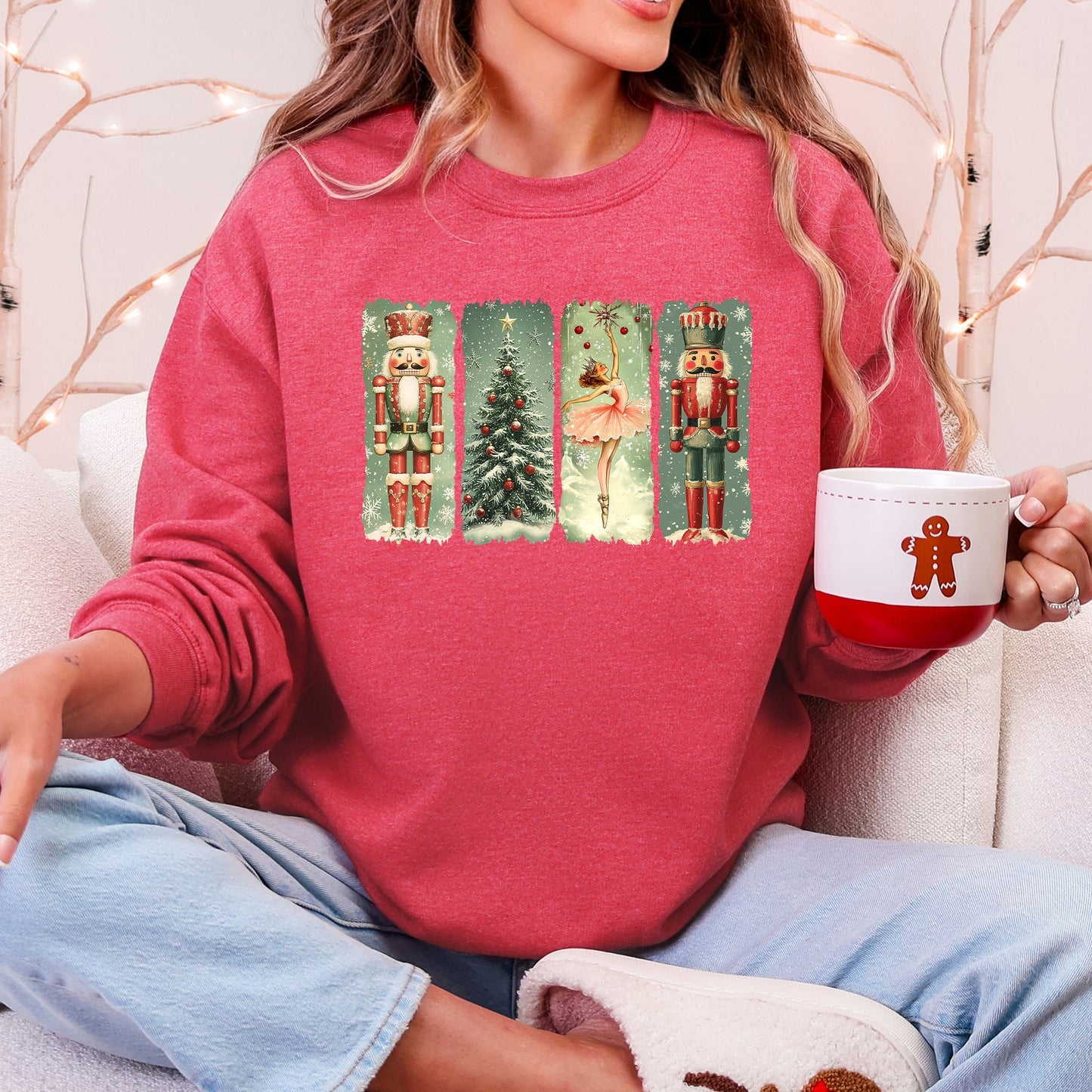 Heather Red Christmas, Nutcracker Ballet, Vintage Sweatshirt
