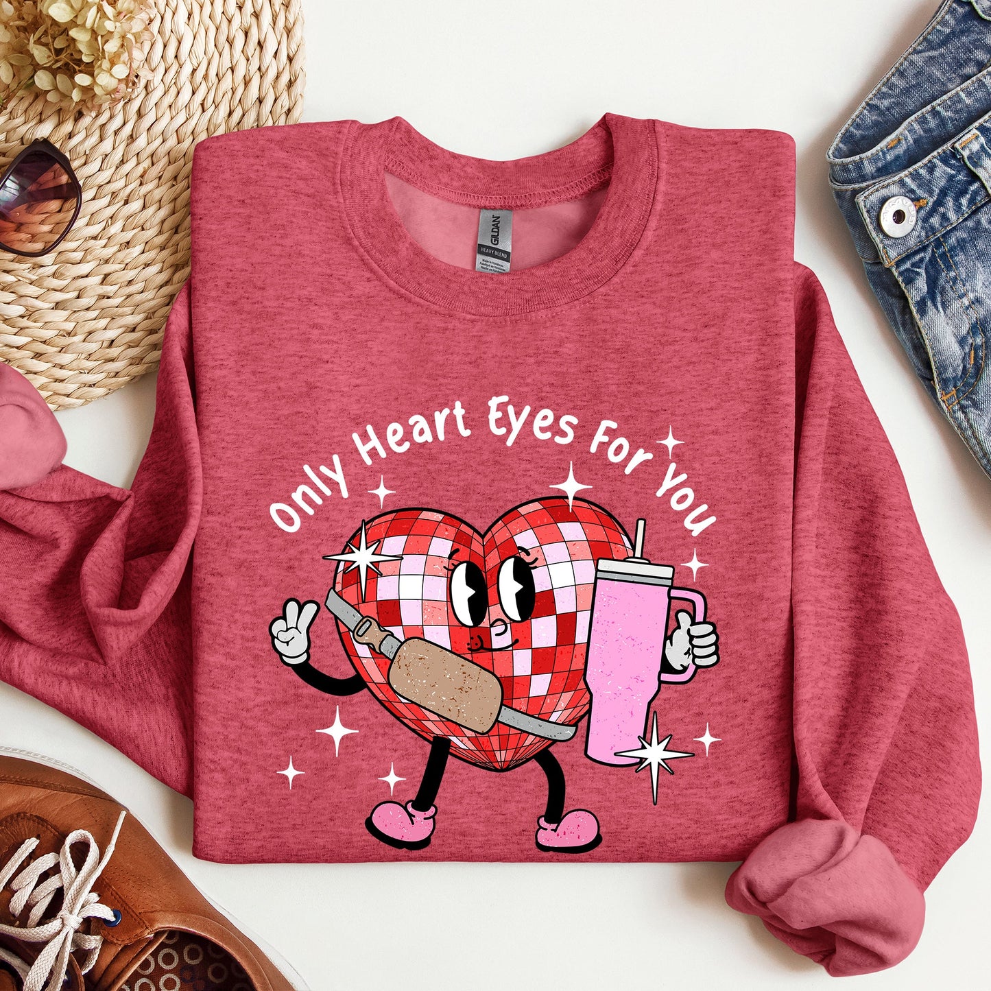 Only Heart Eyes For You Disco Heart Tumbler Lover Valentine Sweatshirt