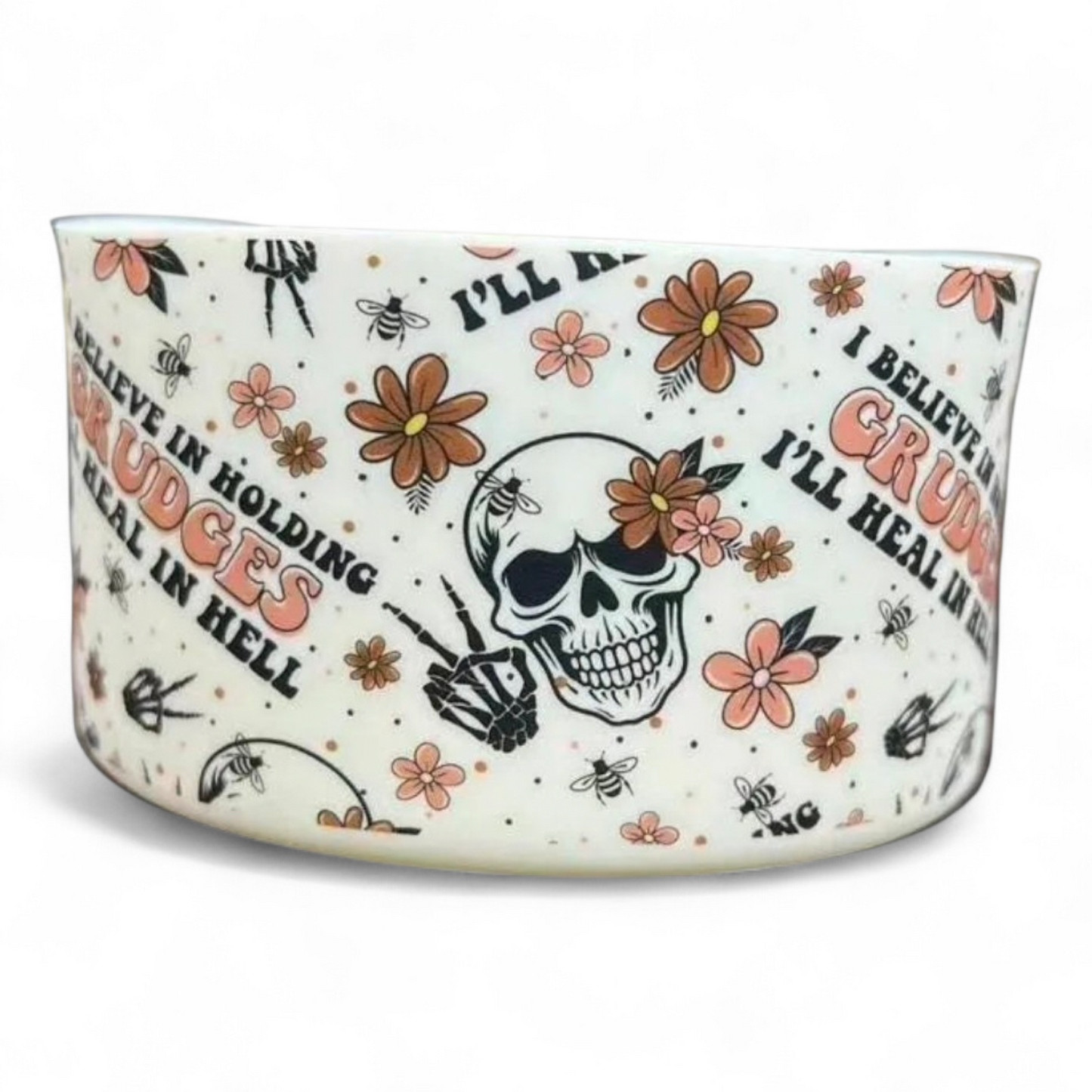 Skeleton Holdin' Grudges Silicone Tumbler Boot | Fits 20-40oz Tumblers 