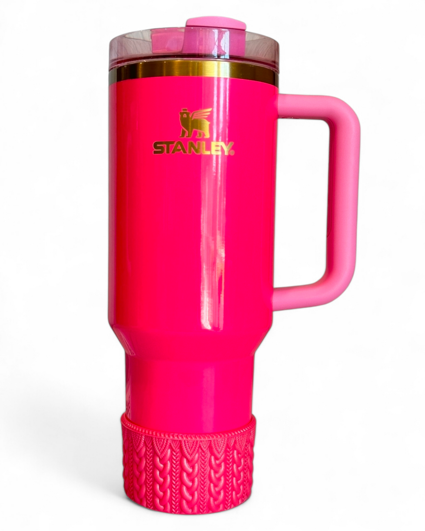PINK Quartz Macrame Silicone Tumbler Boot | Fits 20-40oz Tumblers 