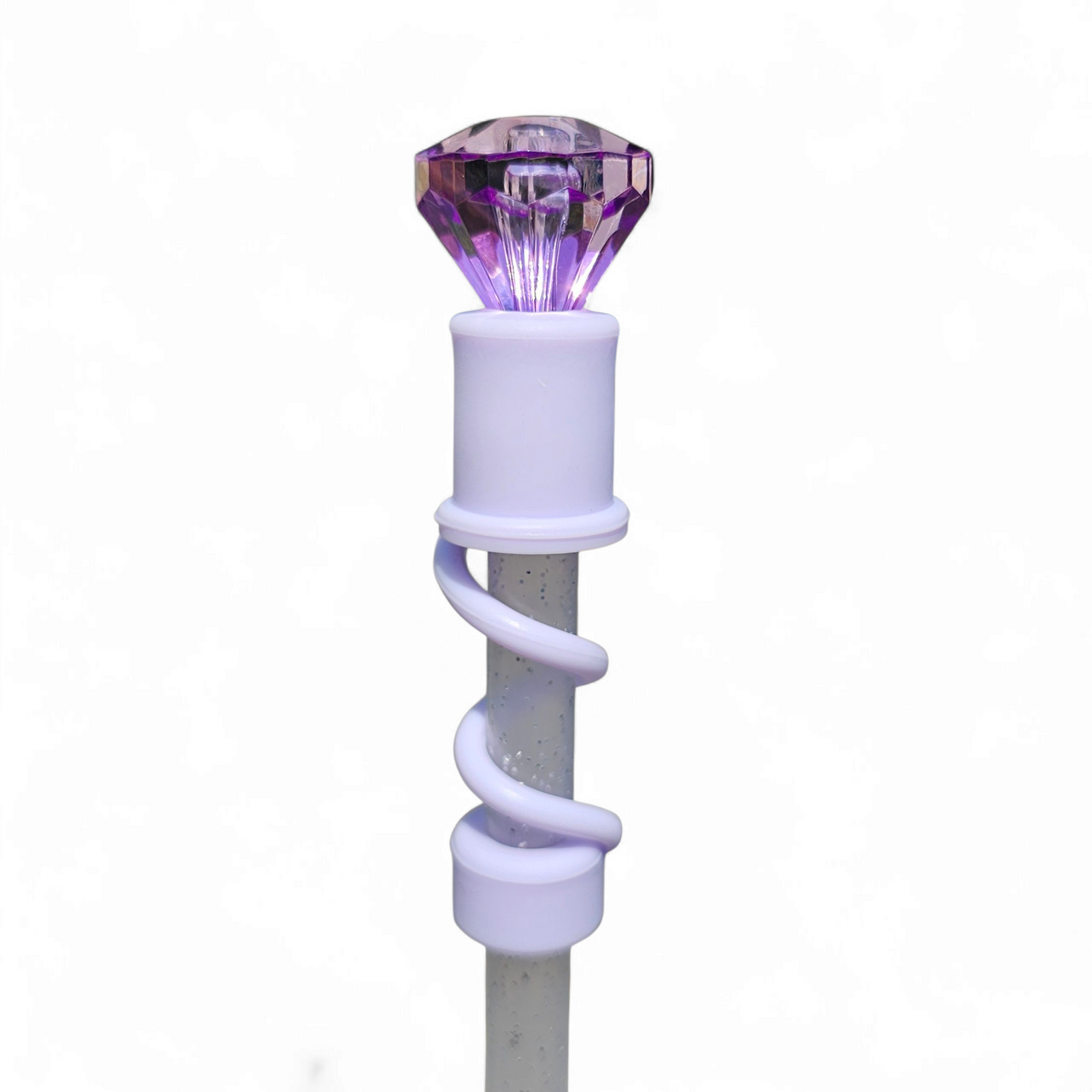 Lavender Purple Diamond  | Light Purple Silicone 10mm Straw Topper Base | Straw Cover by Southern Creative Glamour 