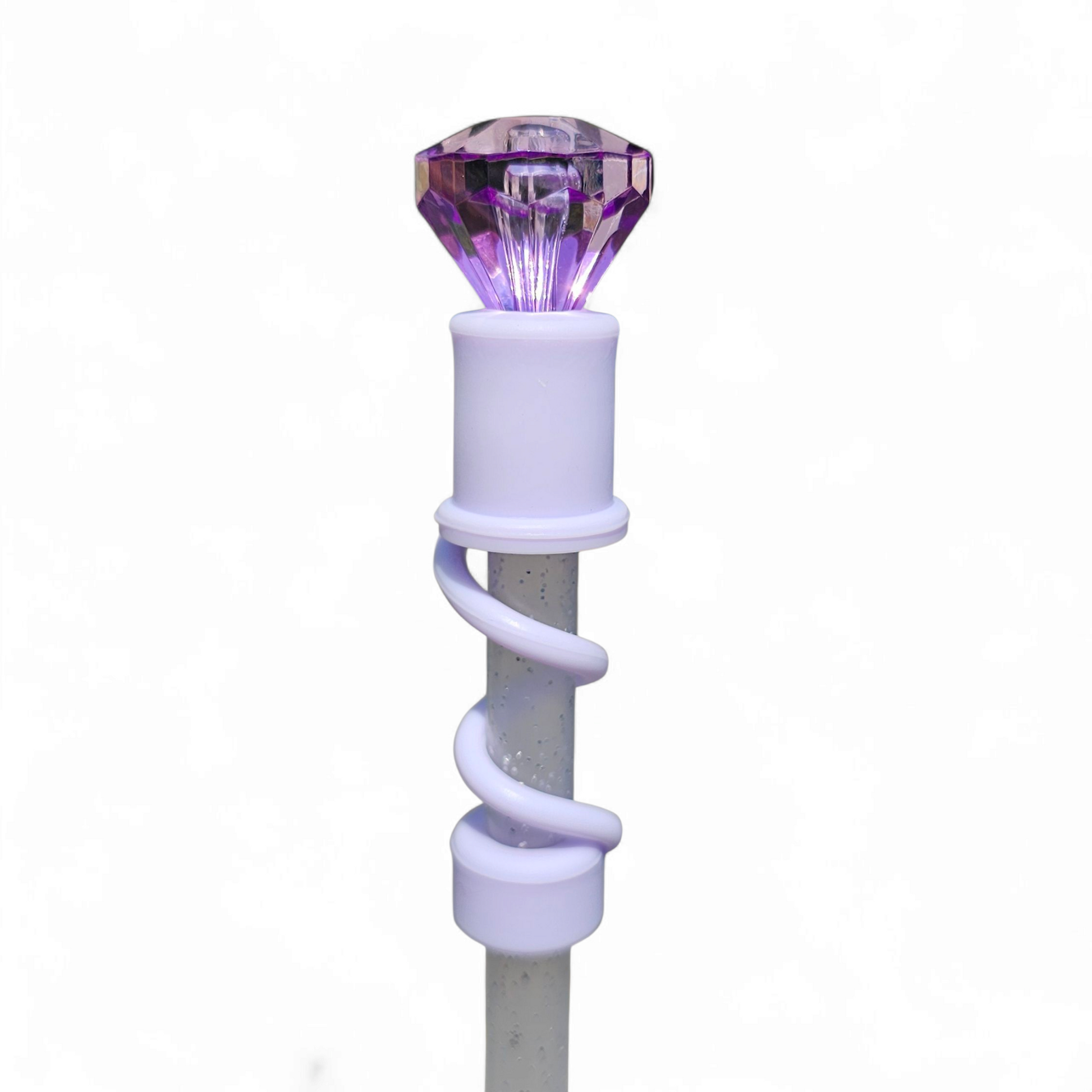 Lavender Purple Diamond  | Light Purple Silicone 10mm Straw Topper Base | Straw Cover by Southern Creative Glamour 
