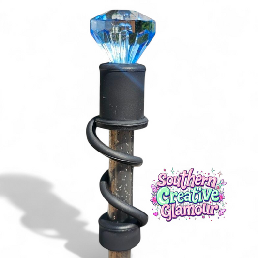 Blue Ice Diamond Silicone 10mm Straw Topper | Straw Cover by Southern Creative Glamour 