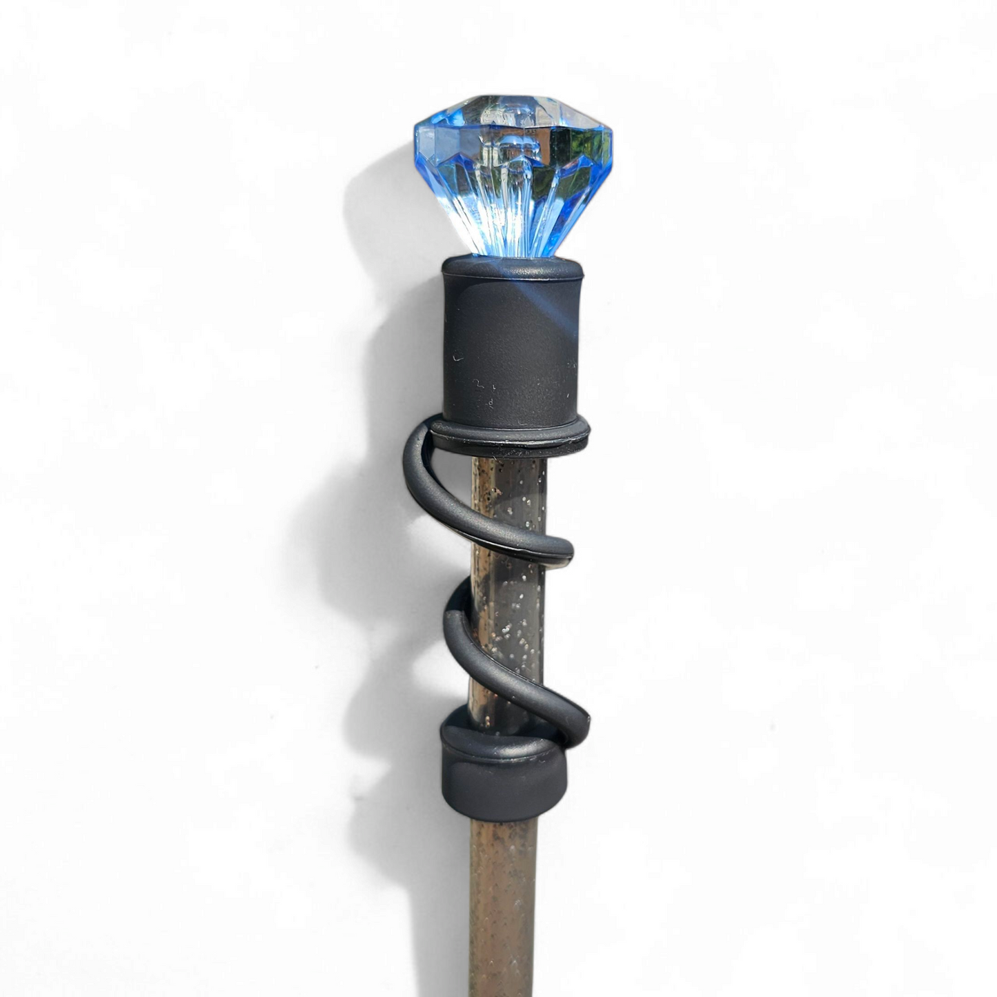 Light Blue Diamond  | Black Silicone 10mm Straw Topper Base 