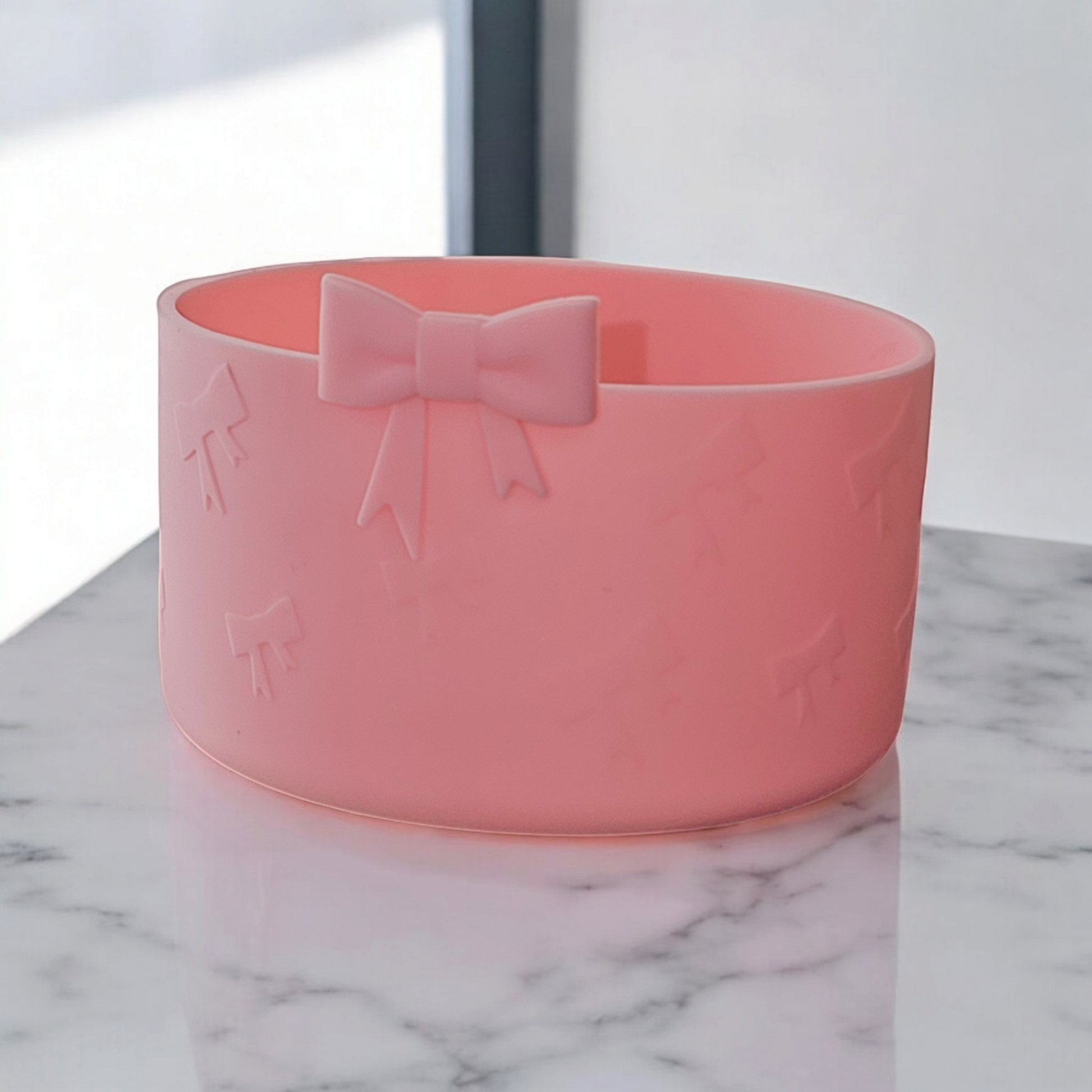 Blush Pink Bow Silicone Tumbler Boot by Southern Creative Glamour 