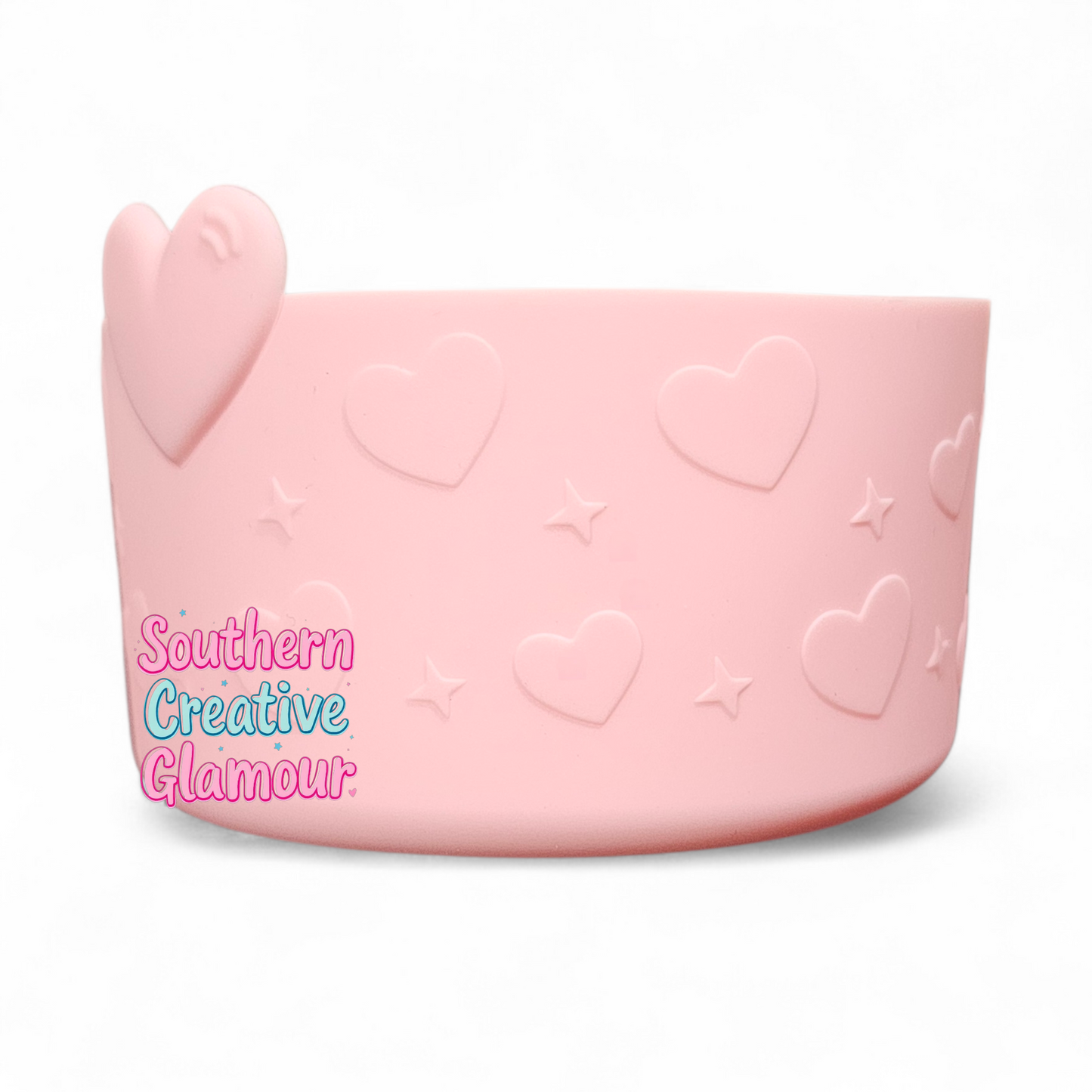 Light Pink 3D Heart Silicone Tumbler Boot | Cup Sleeve by Southern Creative Glamour 
