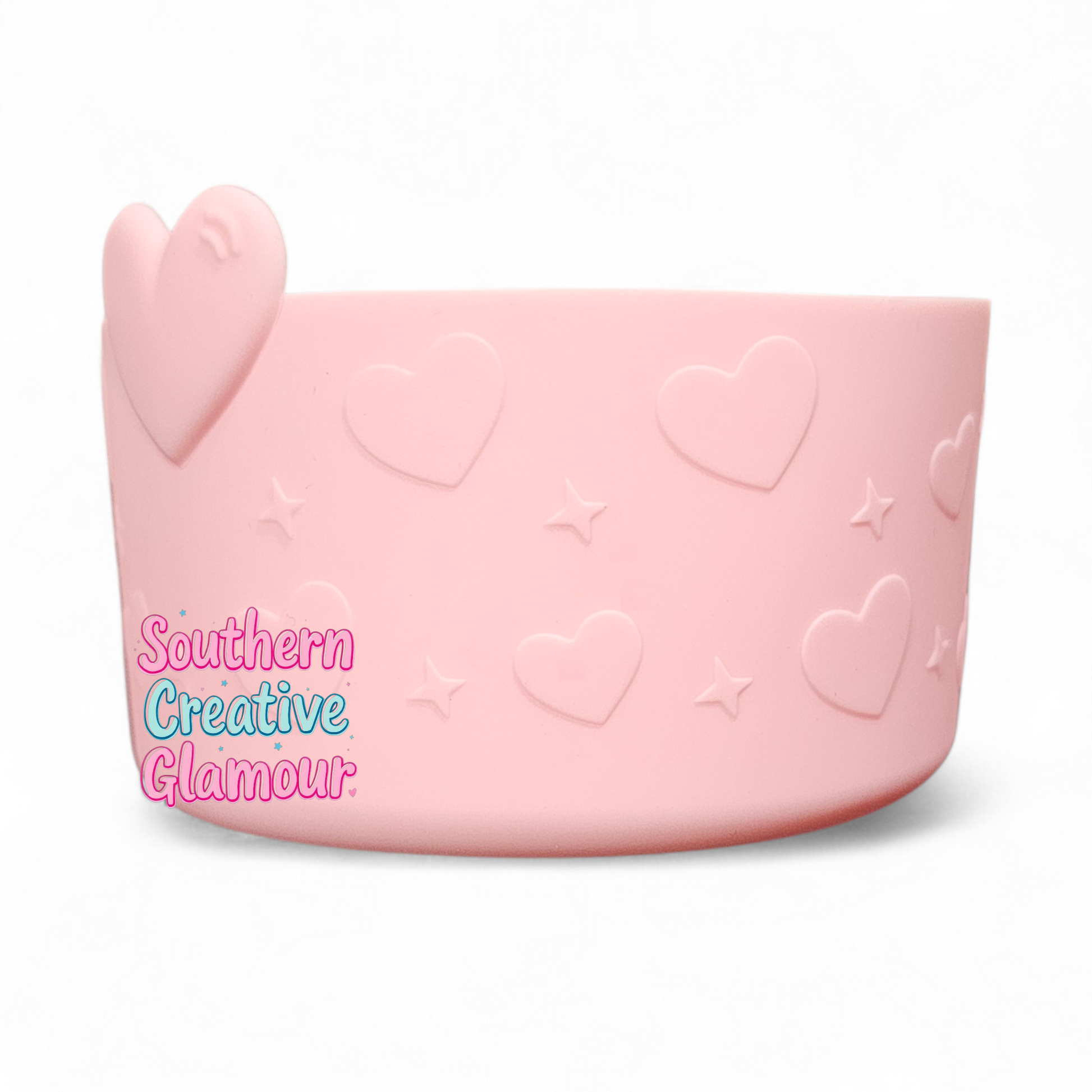 Light Pink 3D Heart Silicone Tumbler Boot | Cup Sleeve by Southern Creative Glamour 