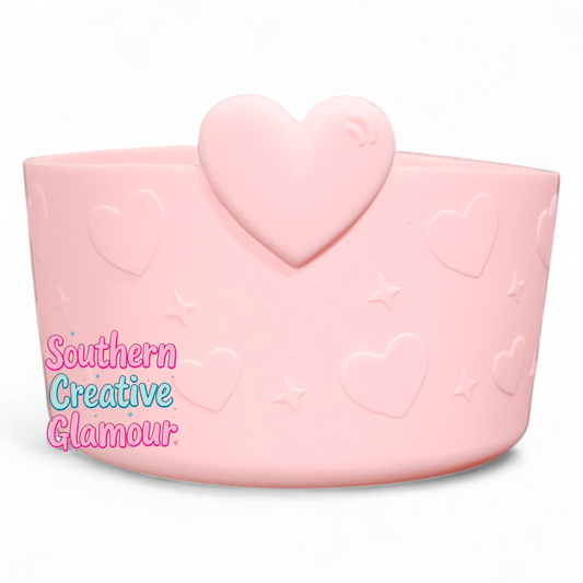 Pink 3D Heart Silicone Tumbler Boot | Cup Sleeve by Southern Creative Glamour 